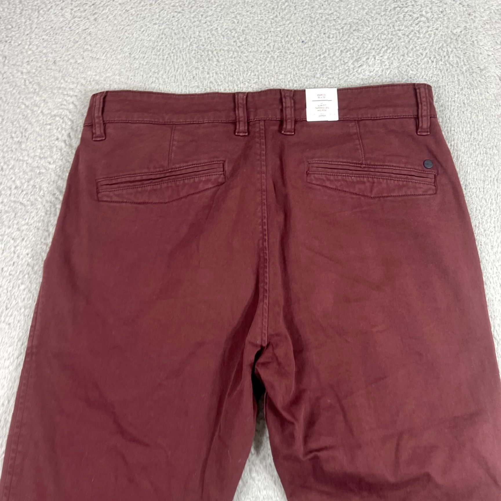 Vintage NNO7 Men's Slim Tapered Chino Pants Size 30 Red Cotton Casual Formal Workwear NWT Size US 30 / EU 46 - 7 Thumbnail