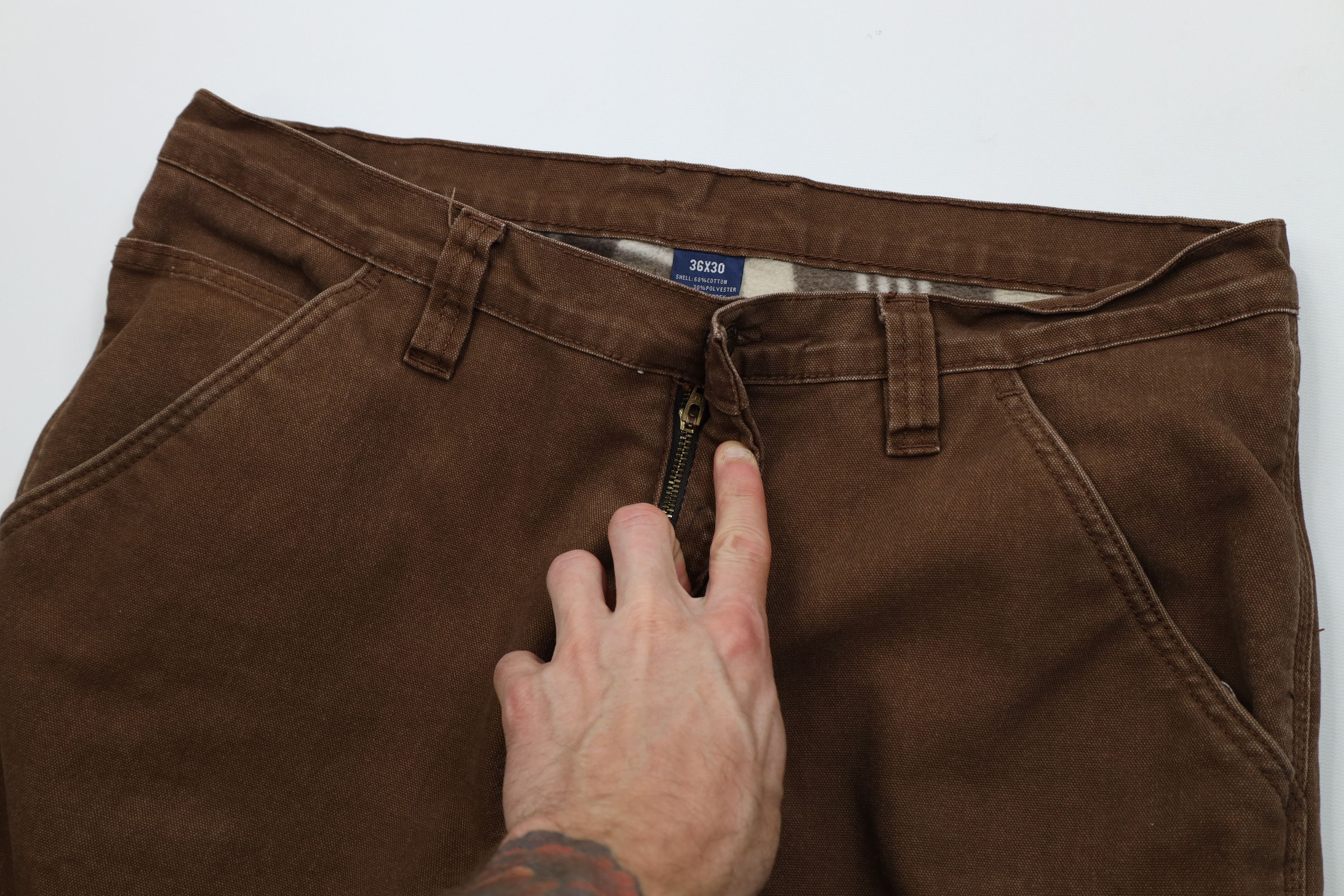 Vintage Vintage Streetwear Fleece Lined Canvas Straight Leg Pants Size US 36 / EU 52 - 9 Thumbnail