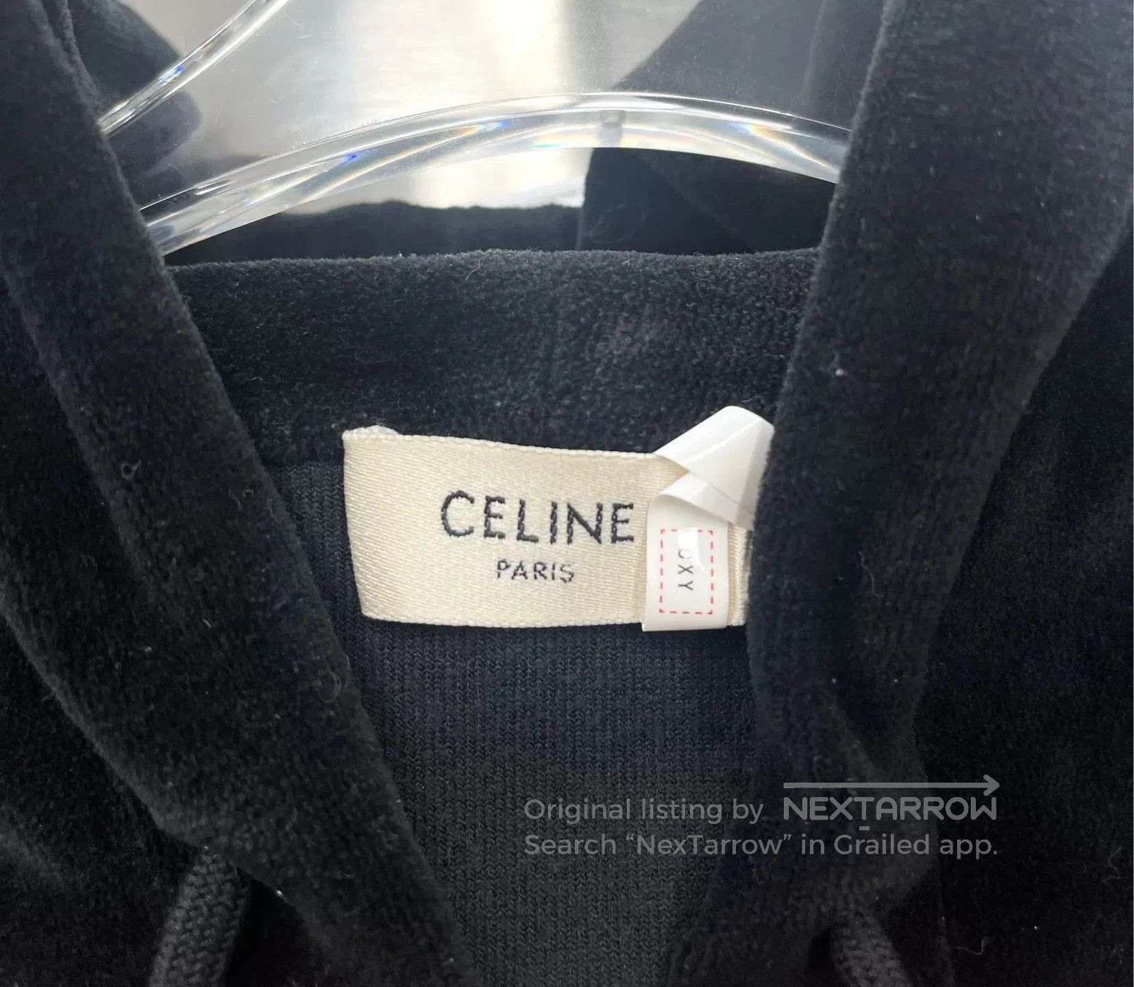 Celine Celine Velvet Hoodie with Embroidered Logo. Size S / US 4 / IT 40 - 3 Thumbnail