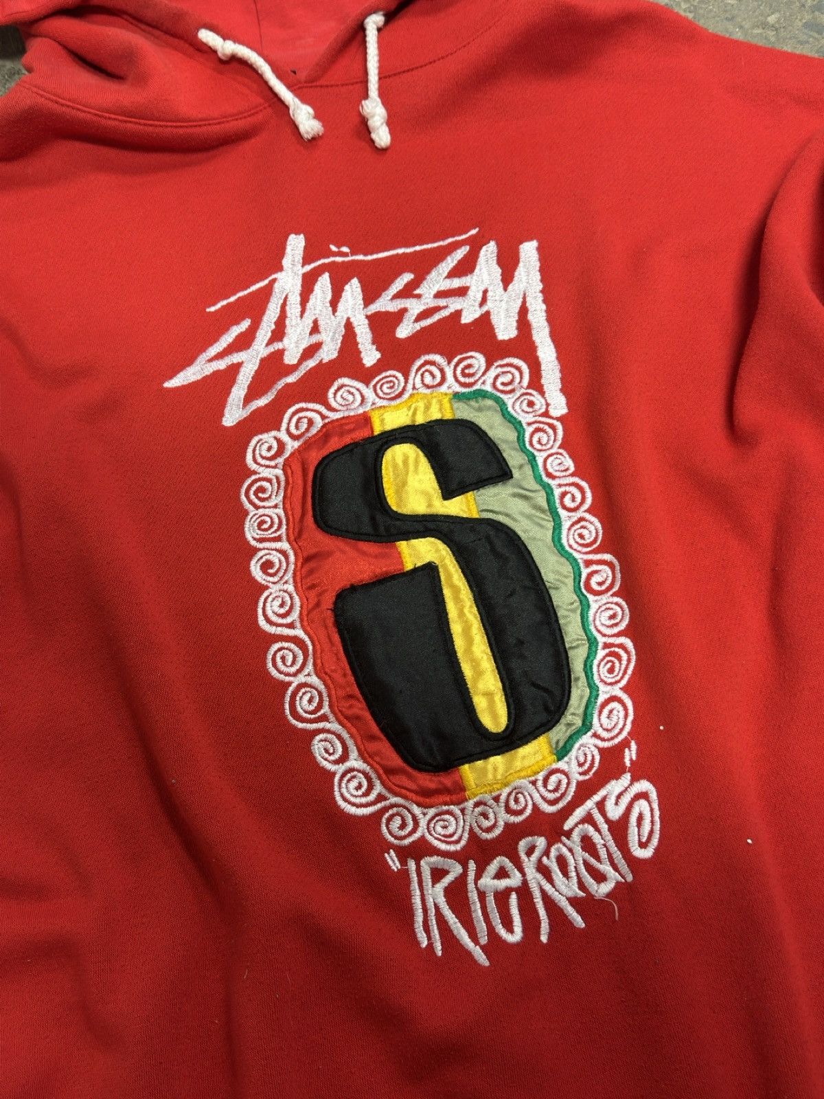 Stussy × Vintage Vintage 90s Stussy Irie Roots hoodie Size US XL / EU 56 / 4 - 4 Thumbnail