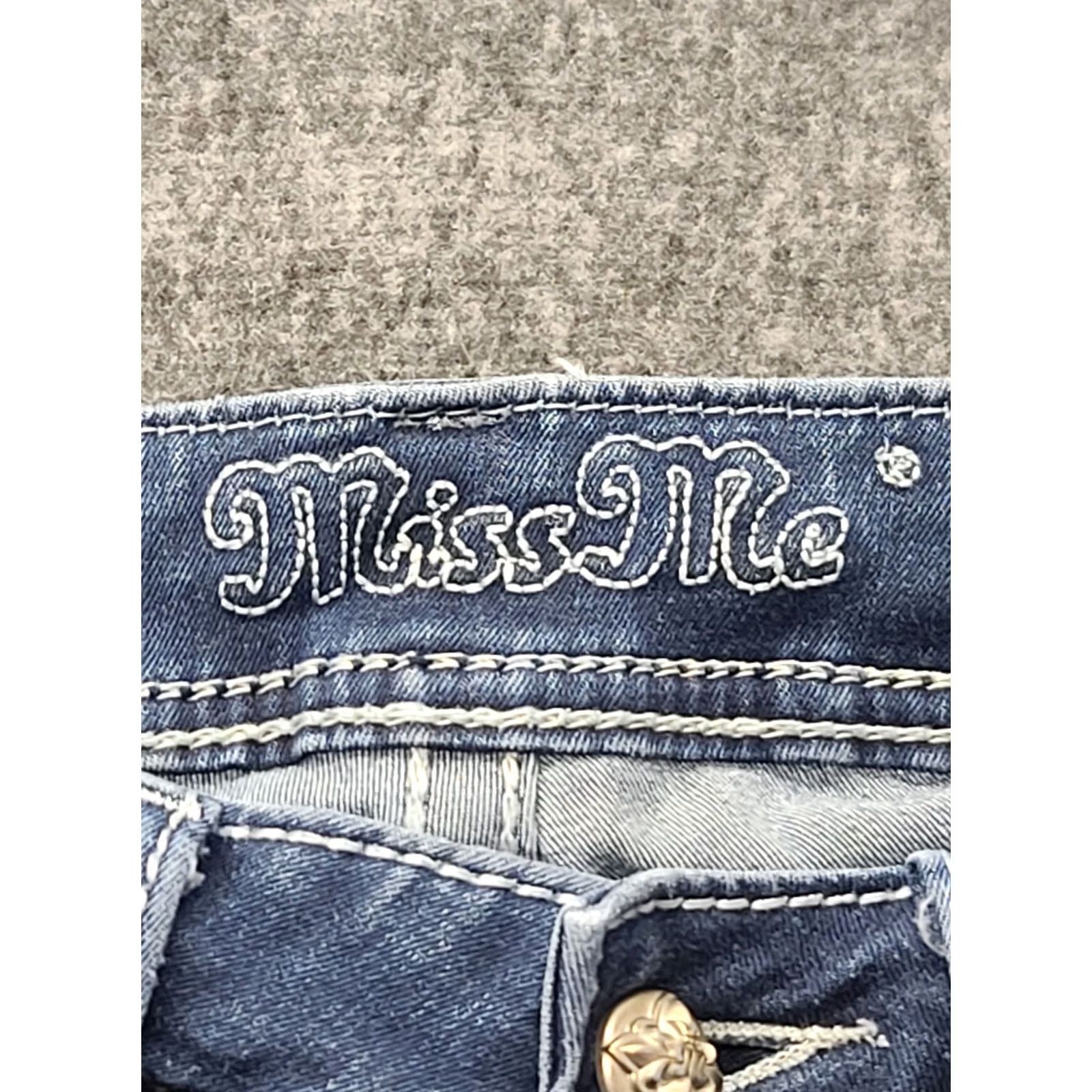 Miss Me Miss Me Jeans Womens 26x30 Jegging Skinny Fit Ankle Cut Low Rise Distressed Denim Cotton Spandex 5-Pocket Design Blue Jeans Womens Boys, Girls, Mens Size 26" / US 2 / IT 38 - 3 Thumbnail