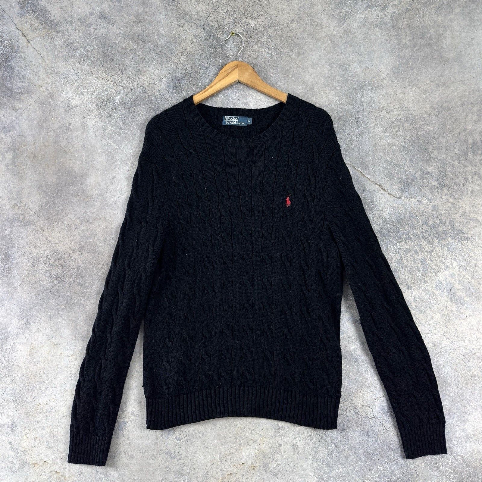 Polo Ralph Lauren POLO RALPH LAUREN Vintage Black Knit Crewneck Sweaters Size US L / EU 52-54 / 3 - 1 Thumbnail