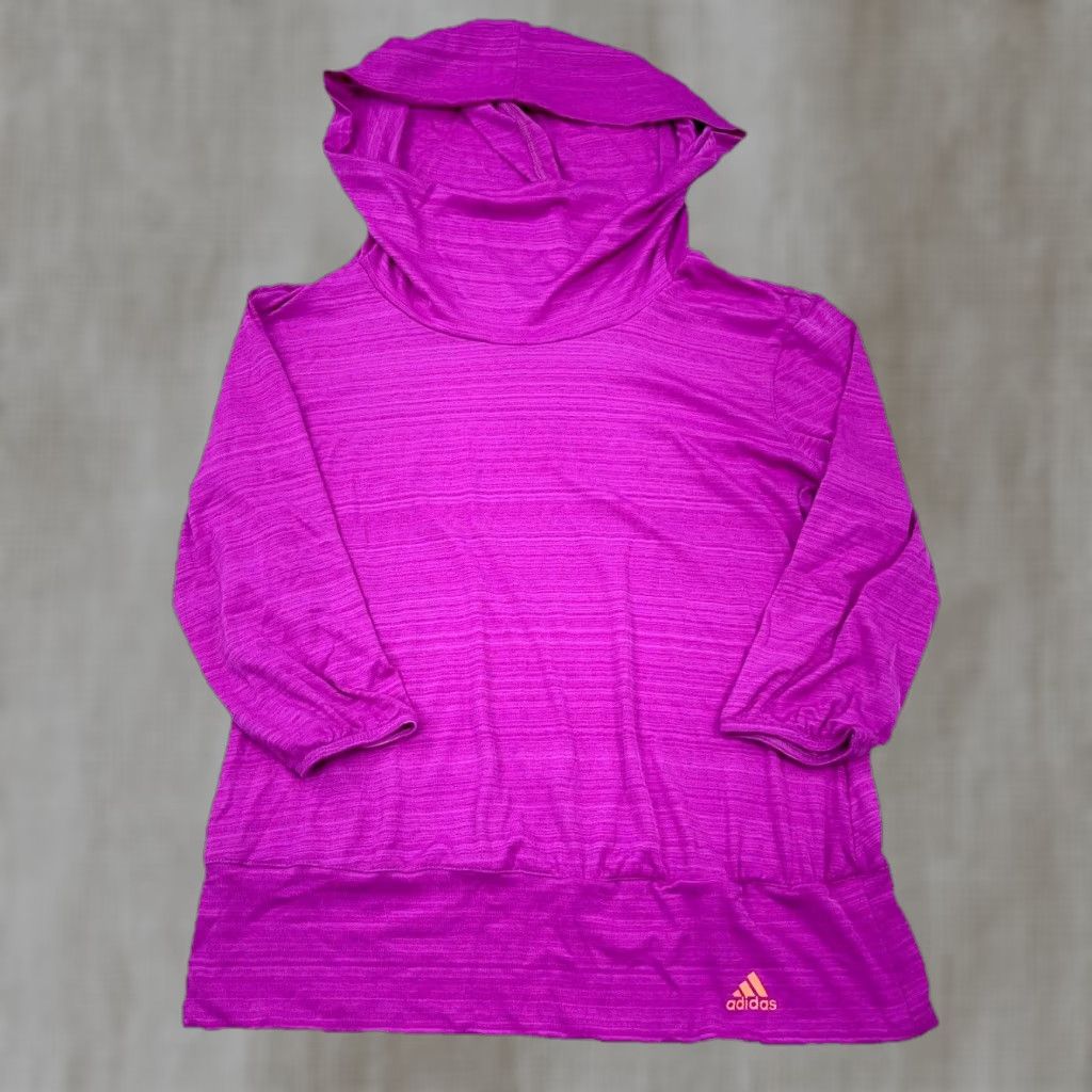 Adidas Adidas Shirt Women Large Pink Pullover Performance Funnel Neck Running Light Size L / US 10 / IT 46 - 1 Thumbnail