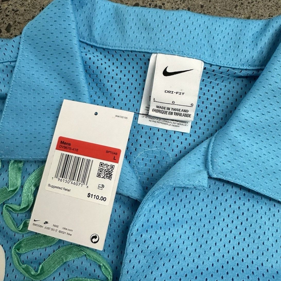 Nike New L Nike Sportswear Uphoria Project Mesh Floral Blue Shirt Size US L / EU 52-54 / 3 - 4 Thumbnail