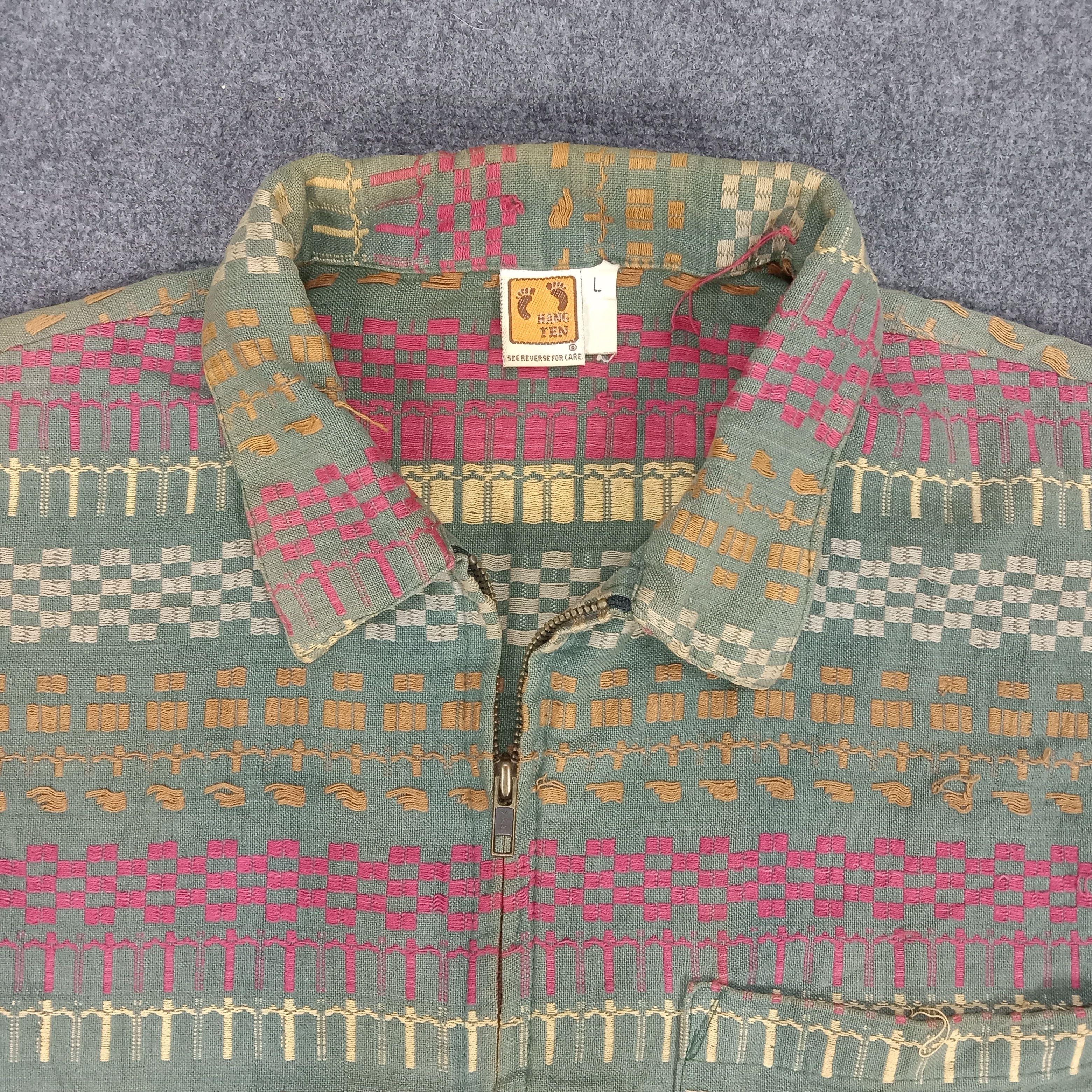 Hang Ten × Vintage Hang Ten American Retro Style Zipper Shirt Size US L / EU 52-54 / 3 - 3 Thumbnail