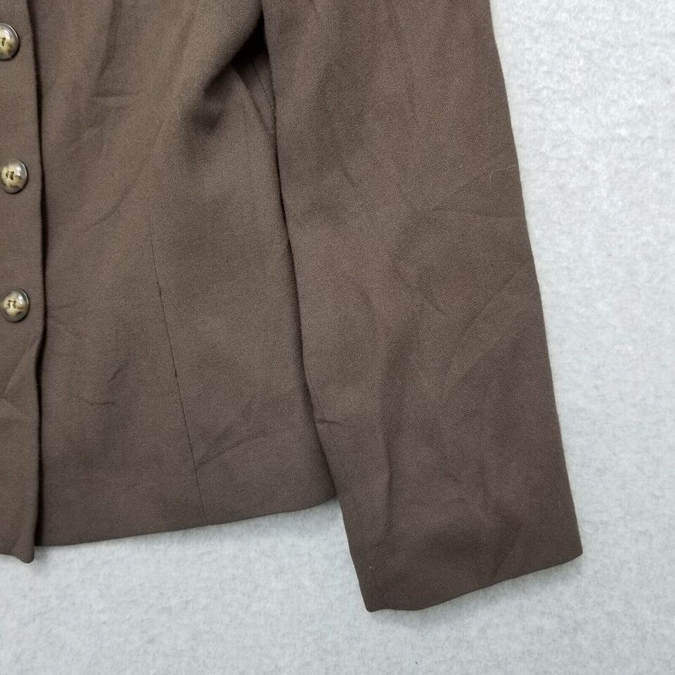 Kasper Kasper Blazer Jacket Womens 8 Brown Pockets Buttons Size M / US 6-8 / IT 42-44 - 3 Thumbnail