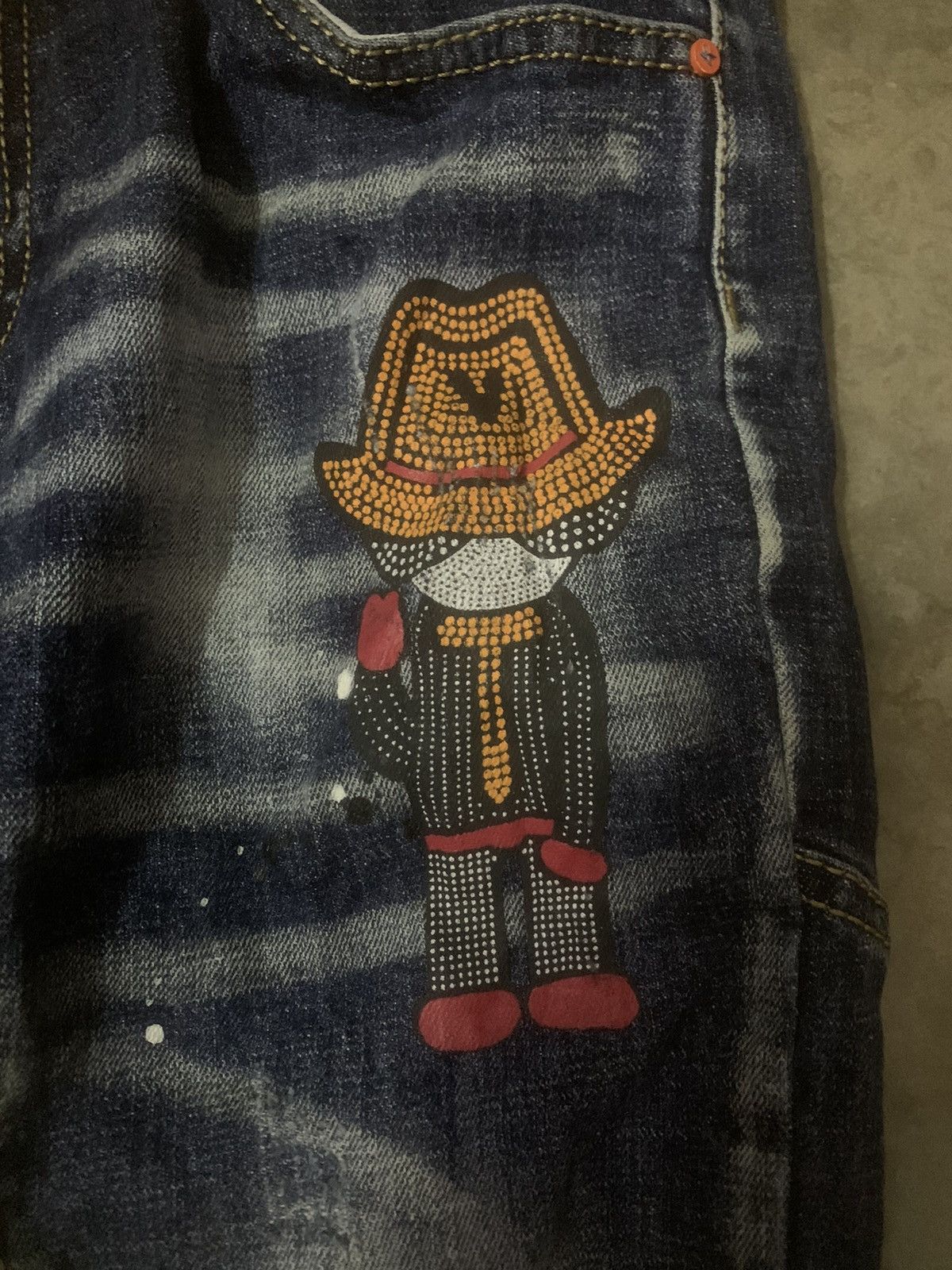 Art Comes First × Japanese Brand Dsq2 Caten Twin Brothers Flare Denim Jeans Size US 31 - 5 Thumbnail