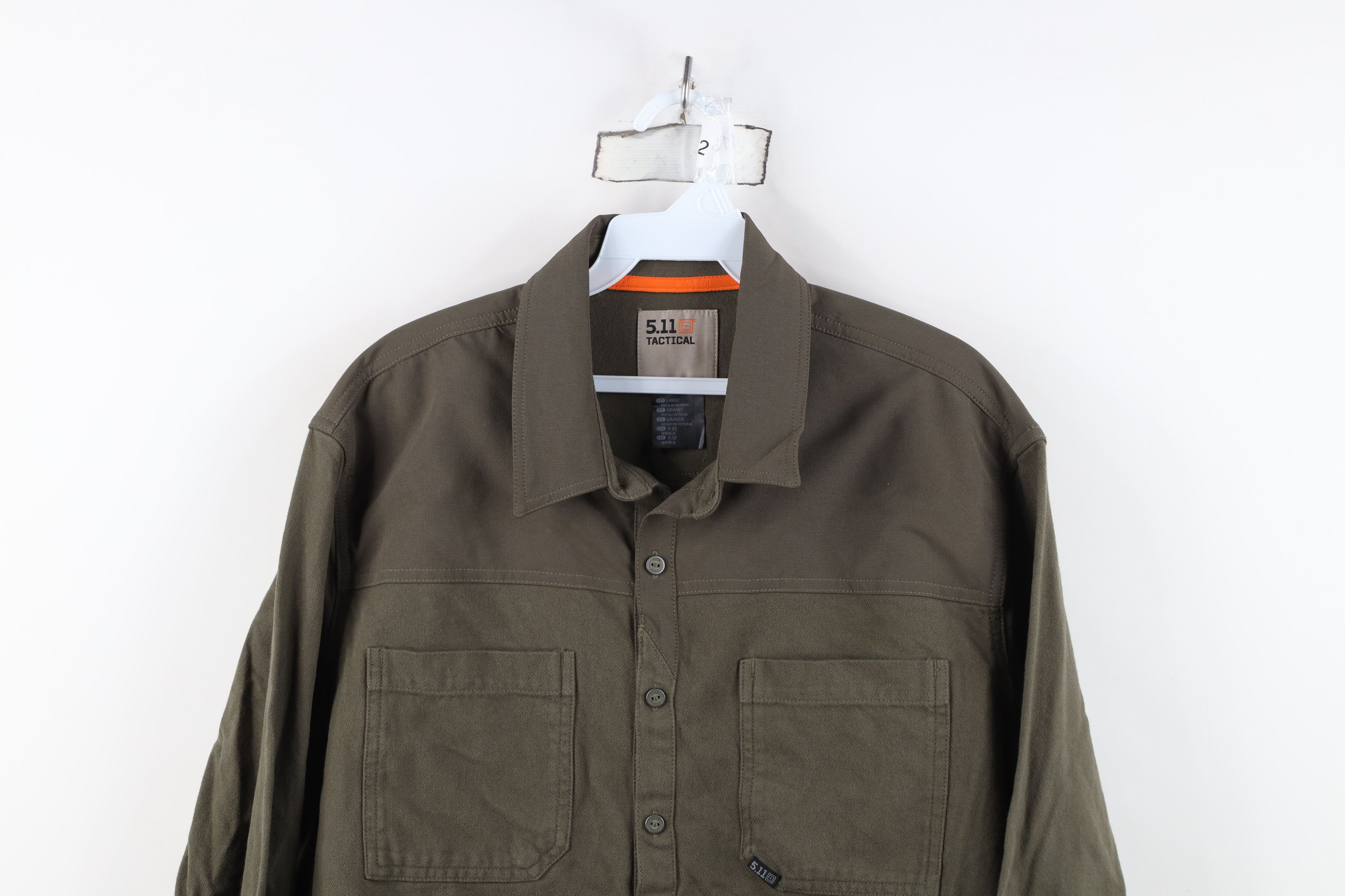 Vintage 5.11 Tactical Series Long Sleeve Button Shirt Olive Green Size US L / EU 52-54 / 3 - 2 Thumbnail