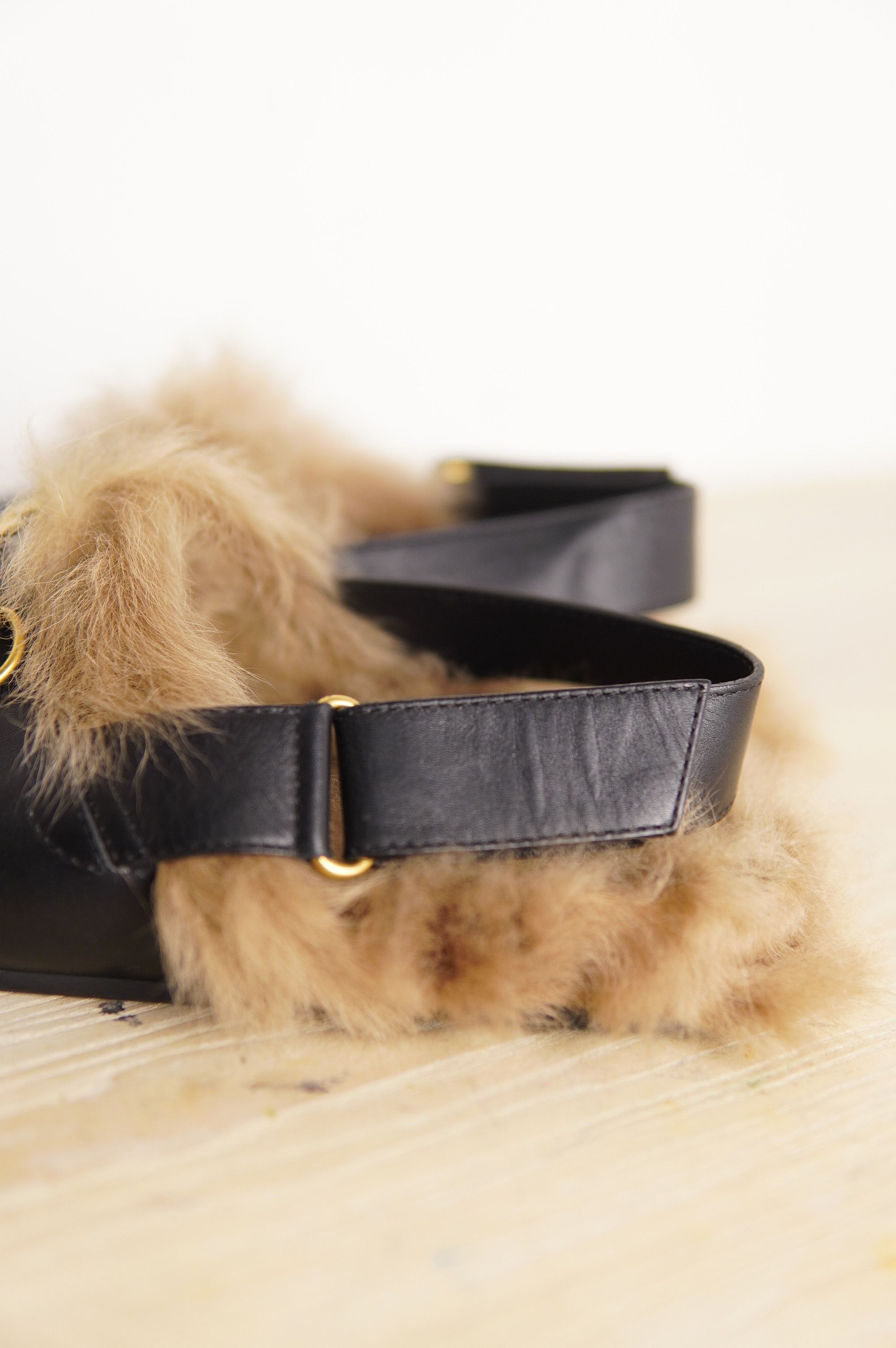 Gucci Gucci Black Leather Calf Fur Horsebit Sandals Size US 10 / EU 43 - 8 Thumbnail