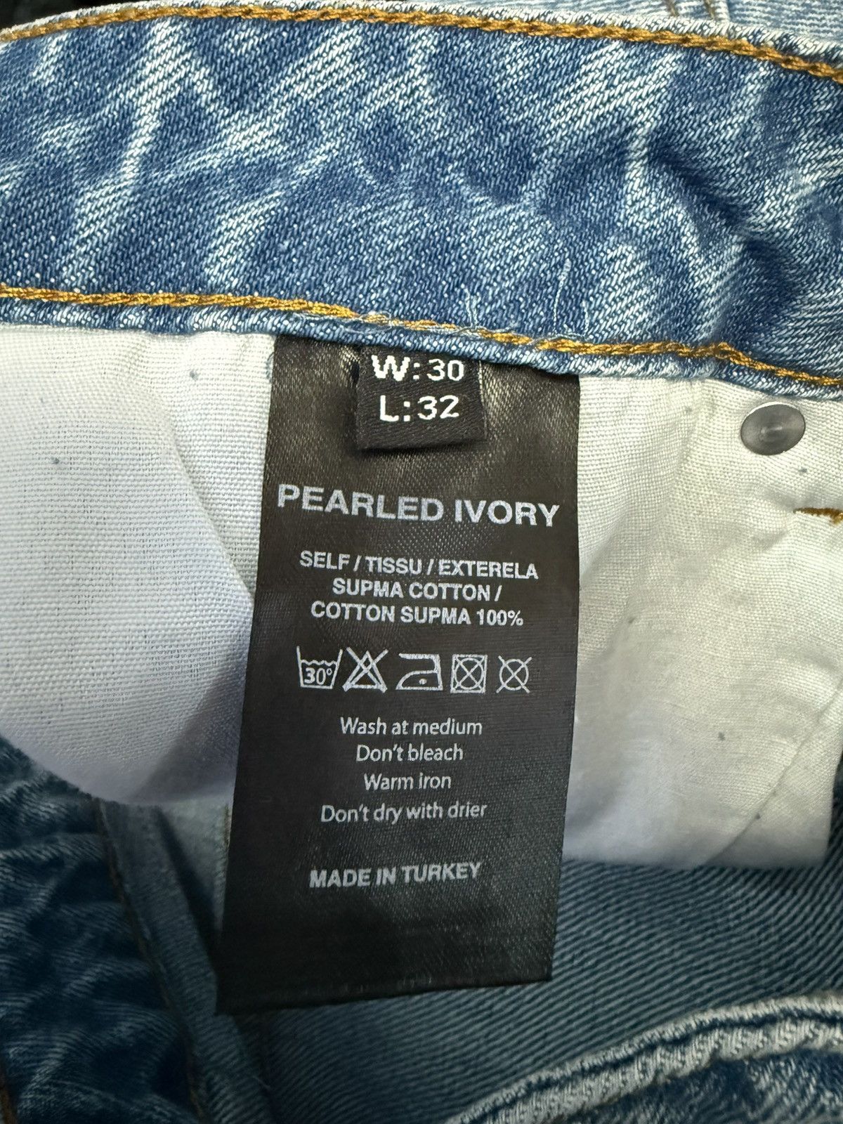 Pearled Ivory Pearled Ivory PI 1403 Distressed Sandblasted Blue Size 30 Size US 30 / EU 46 - 3 Thumbnail