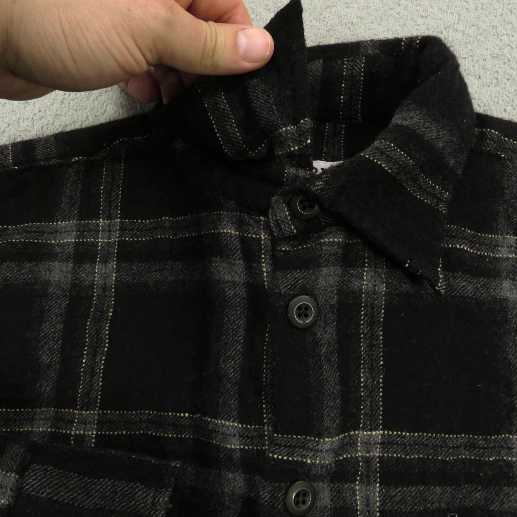 Vintage VINTAGE Iceberg Shirt Mens Large Black Wool Shadow Plaid Long Sleeve Italian Button Up Size US L / EU 52-54 / 3 - 7 Thumbnail