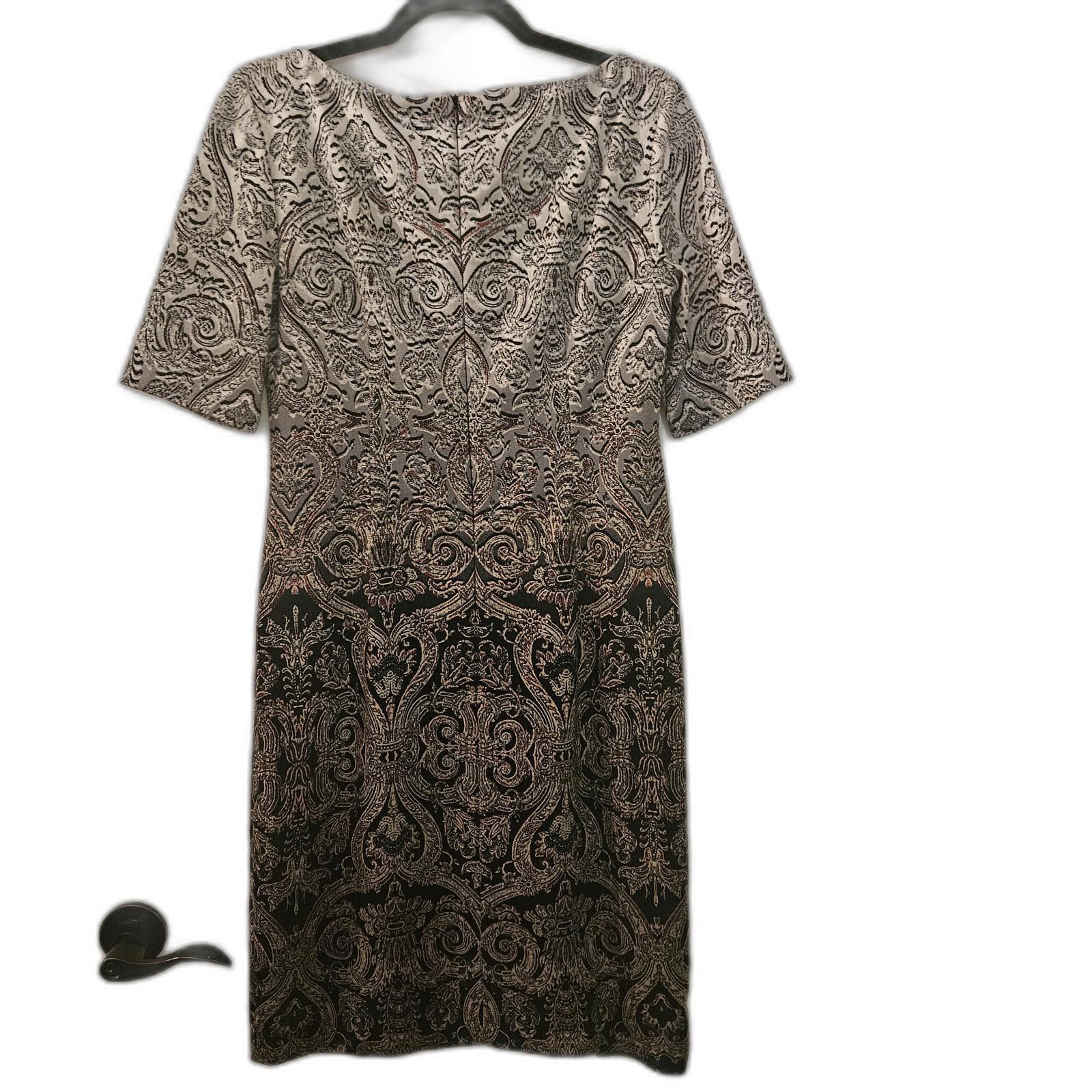Designer Maggy London Baroque Jacquard Brocade Sheath Dress - Size 6 Size M / US 6-8 / IT 42-44 - 2 Thumbnail
