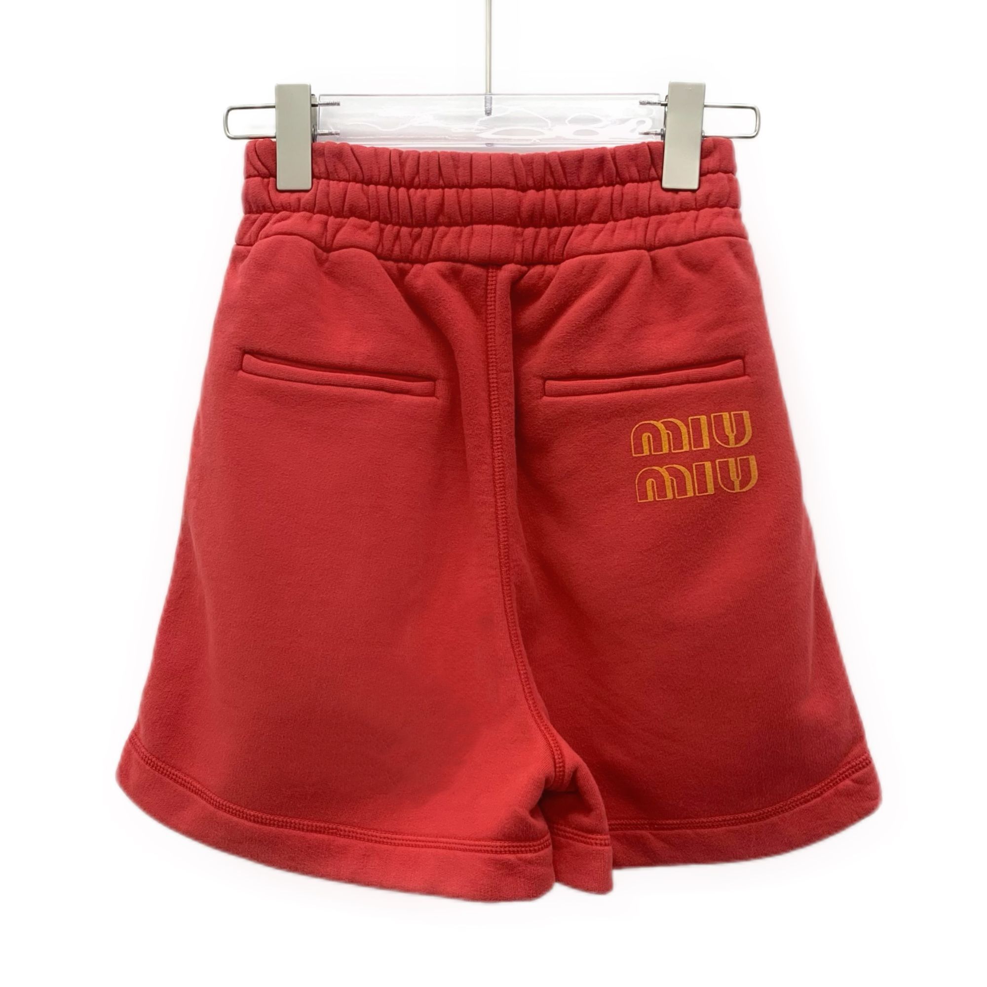 Miu Miu Miu Miu Red Cotton Logo Print T-Shirt and Shorts Set (Size S Size XS / US 0-2 / IT 36-38 - 6 Thumbnail