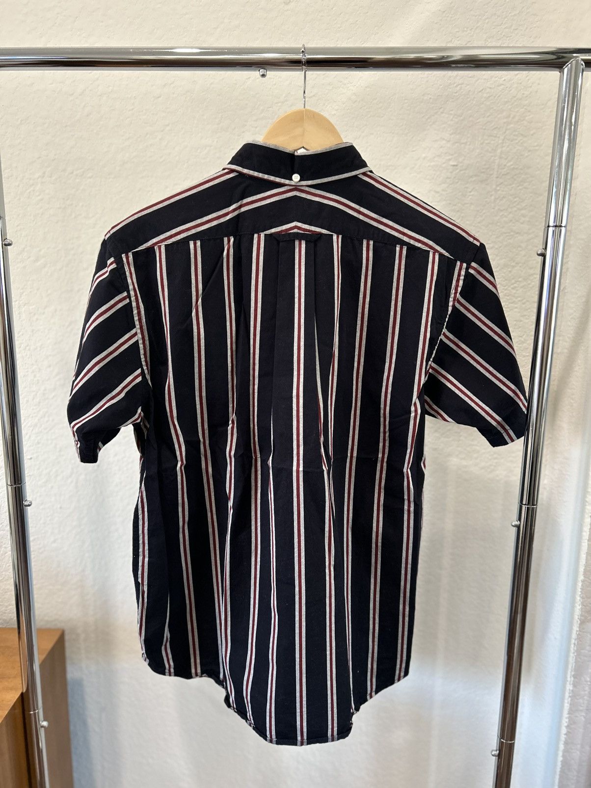 Engineered Garments SS19 Popover BD Shirt - Navy/Red Regimental Stripe size S Size US S / EU 44-46 / 1 - 2 Thumbnail