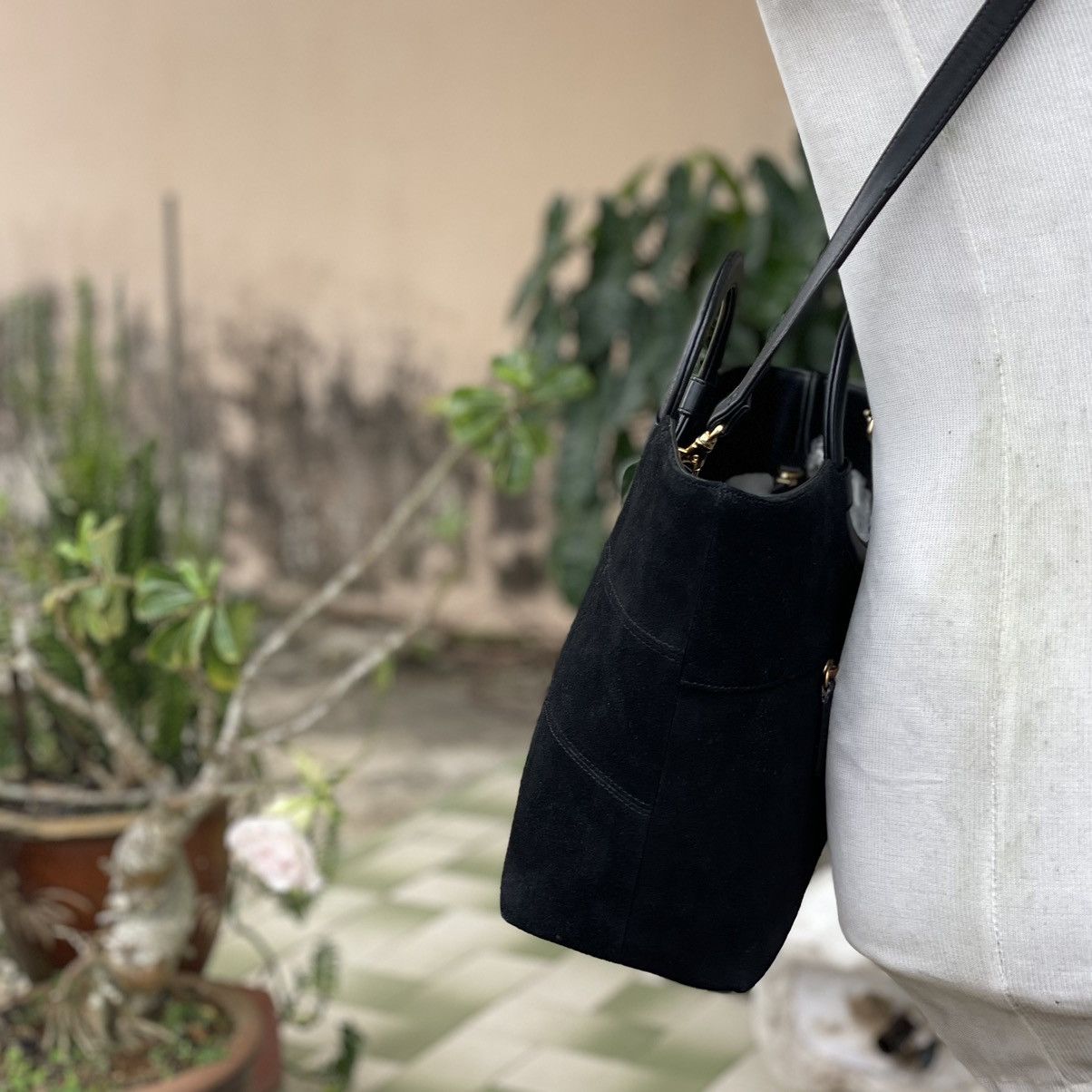 Japanese Brand × Leather Unbranded Patchwork Suede Leather Two Way Bag Size ONE SIZE - 3 Thumbnail