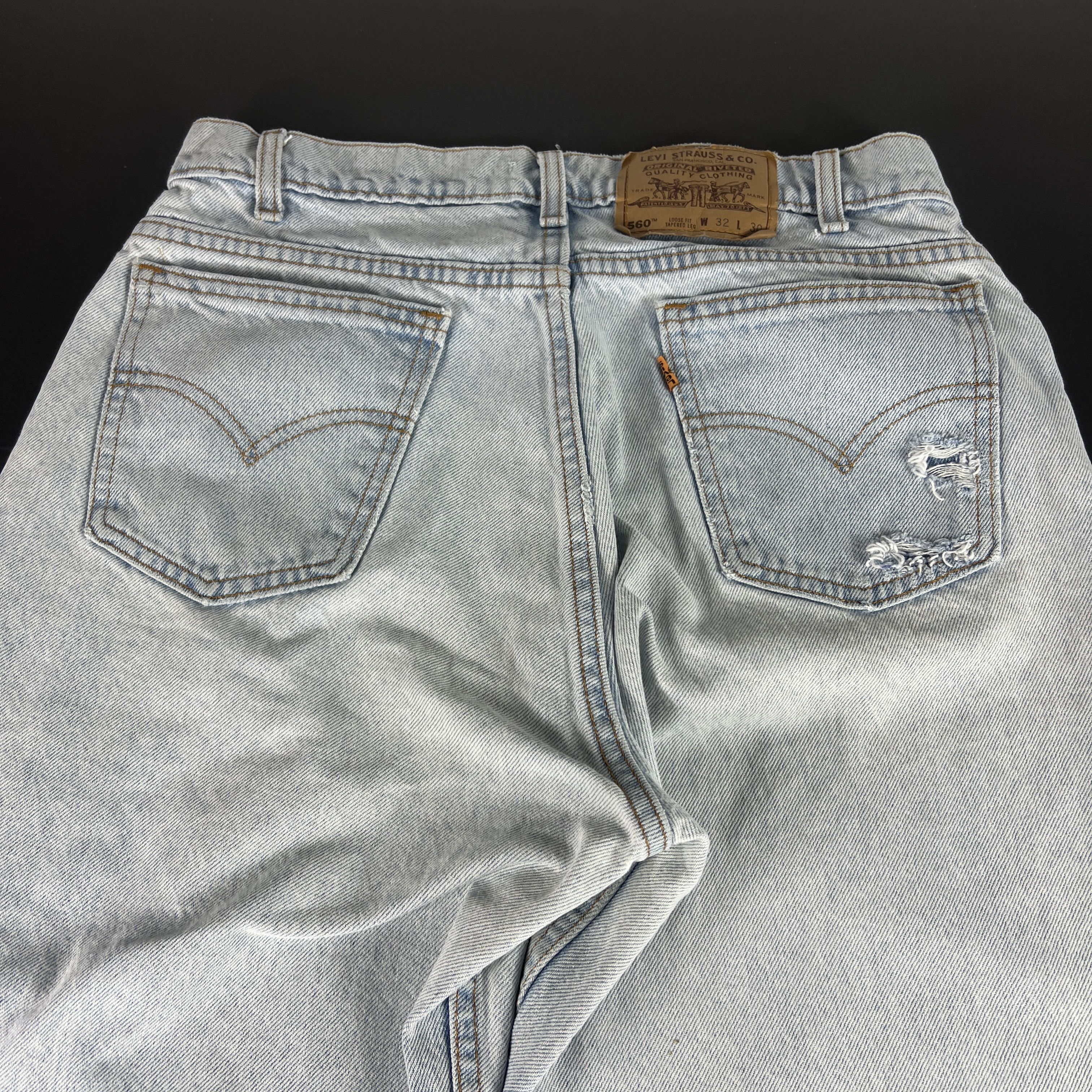 Levi's × Vintage VTG 90s Levi's Jean 560 Loose Taper Blue Denim Orange Tab Size US 32 / EU 48 - 15 Thumbnail