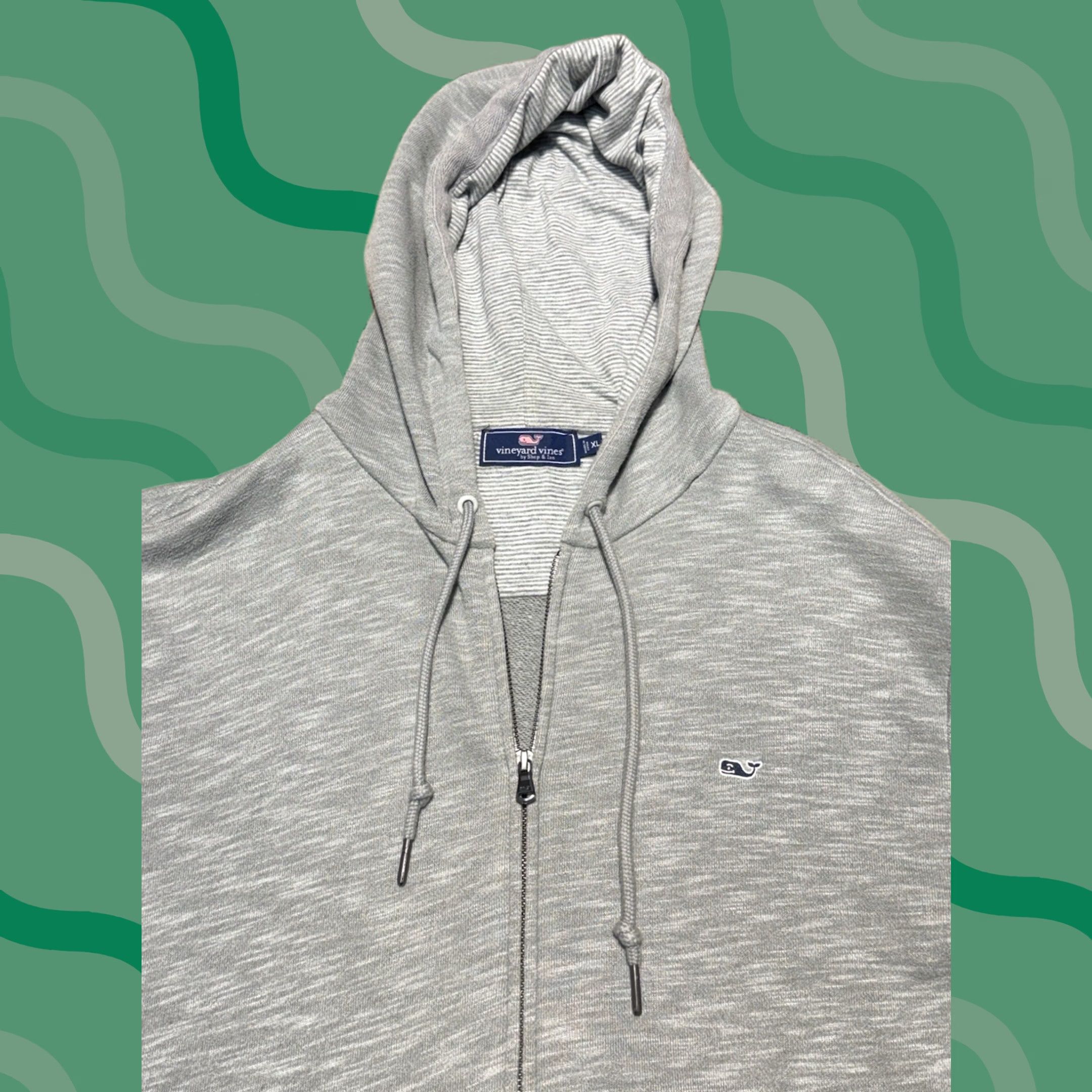 Vineyard Vines Vineyard Vines Hoodie Mens XL Gray Full Zip Up Jacket Whale Logo Sweatshirt Size US XL / EU 56 / 4 - 1 Thumbnail