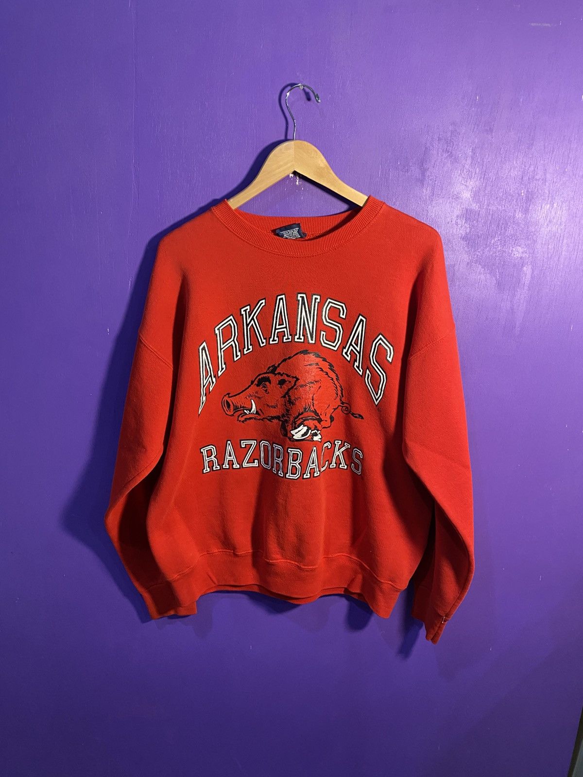 Jansport Vintage 90s Jansport Arkansas razorbacks logo crewneck Size US XL / EU 56 / 4 - 1 Thumbnail