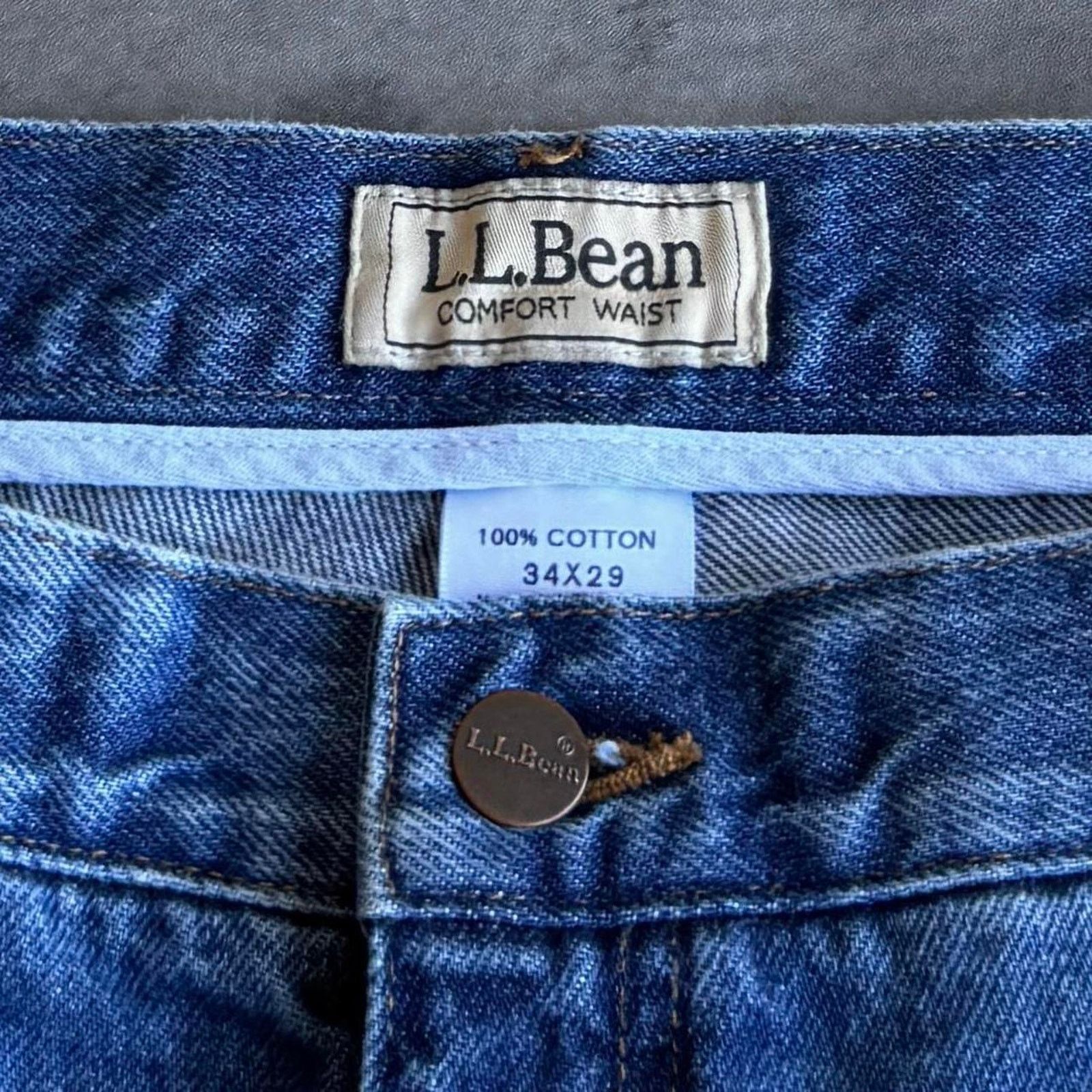 L.L. Bean × Vintage Vintage Y2K L.L. Bean Baggy Blue Essential Denim Jeans Size US 34 / EU 50 - 3 Thumbnail