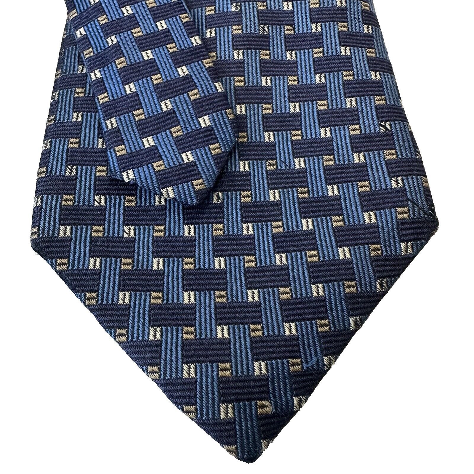 Jos. A. Bank Jos A. Bank, Collection Men's Neck Tie Blue w/Grays Silk USA Size ONE SIZE - 1 Thumbnail