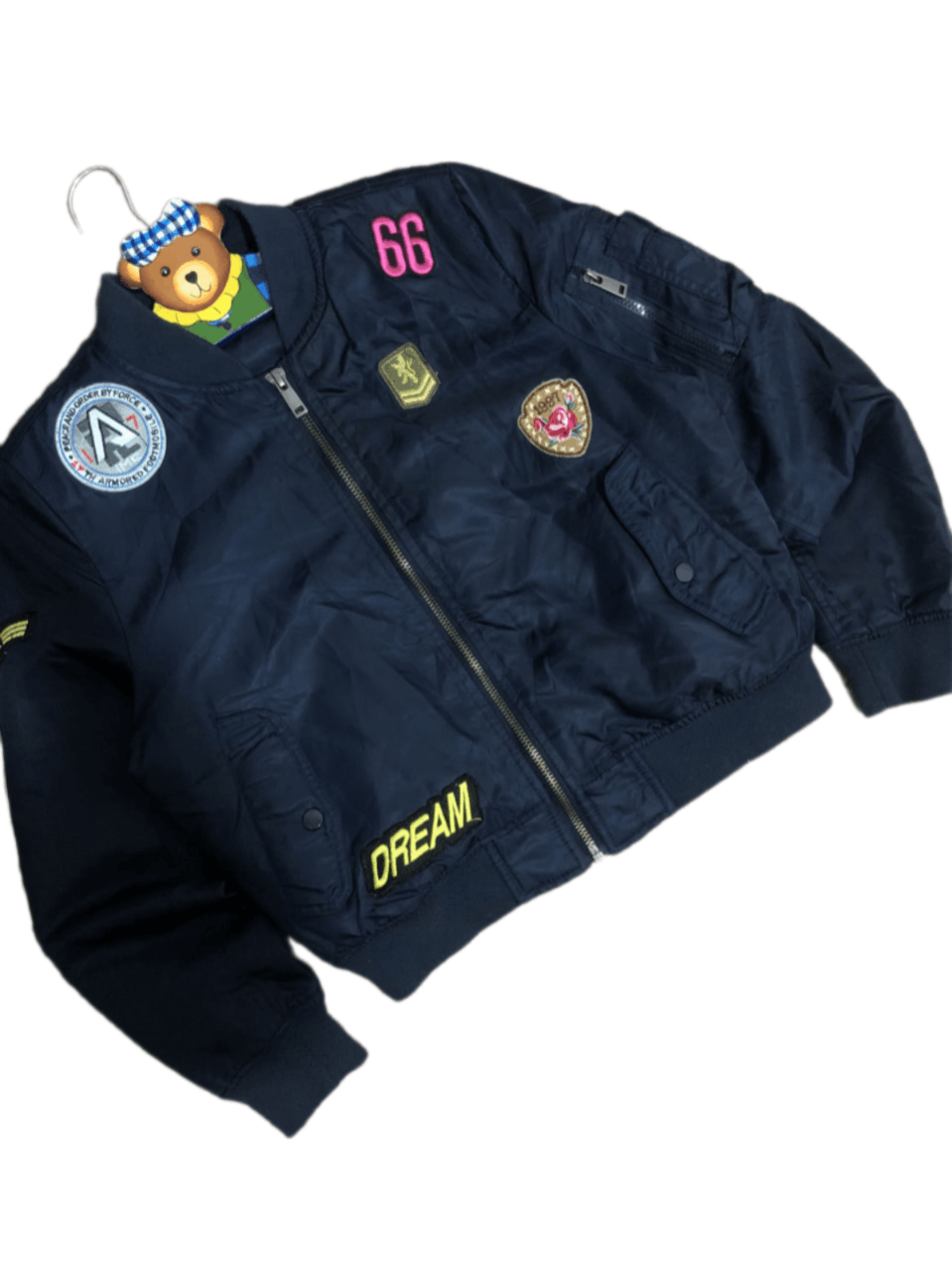 image of Vintage Bomber Jacket Ma-1 Flyers Man Intermediate in Blue, Men's (Size Small)