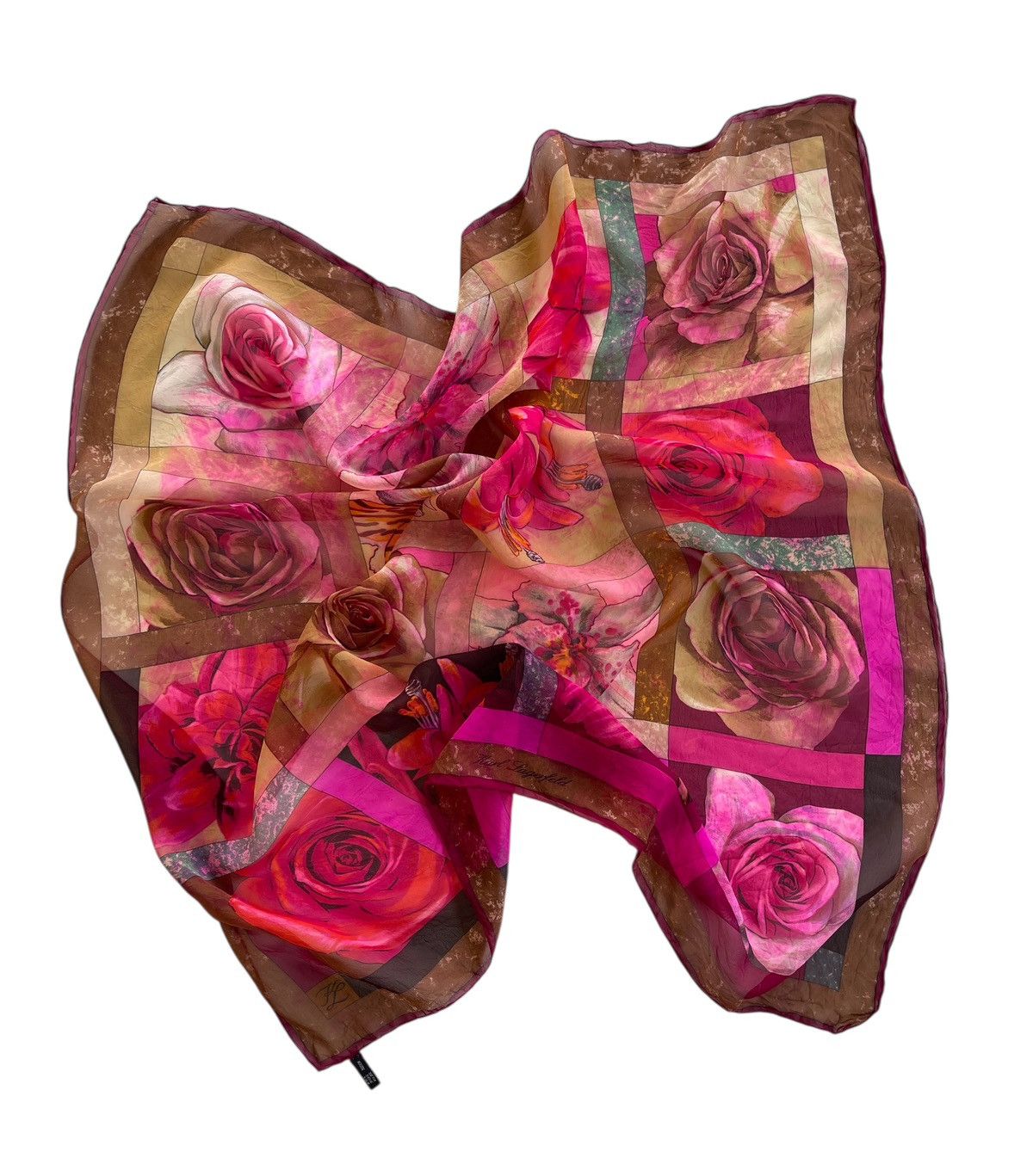 Karl Lagerfeld Karl Lagerfeld Flower Silk Scarves Size ONE SIZE - 1 Thumbnail
