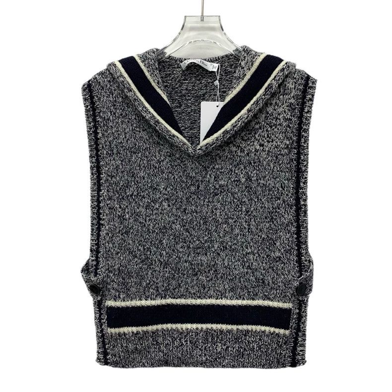 Dior Dior Color-blocked logo letter inlaid wool navy collar sle Size XS / US 0-2 / IT 36-38 - 1 Thumbnail