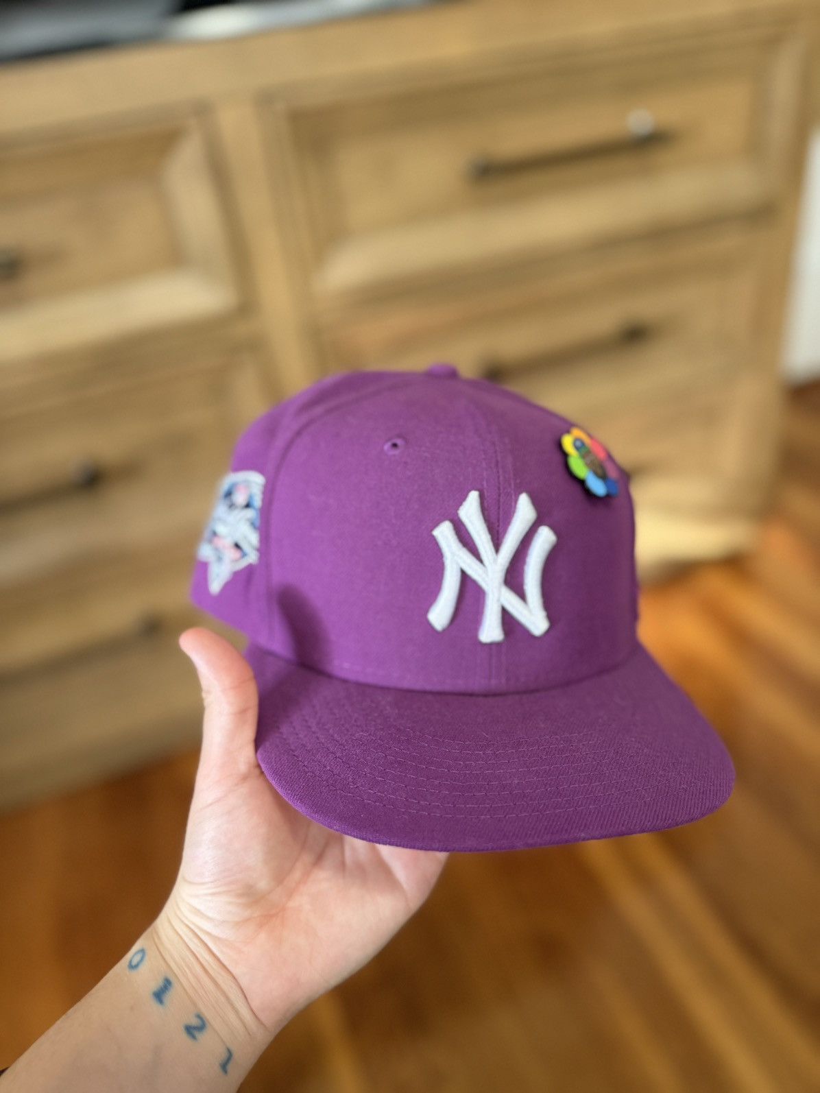 Hat Club Jae Tips Yankee Hat Club 7 3/8 Pink Brim Size ONE SIZE - 1 Thumbnail