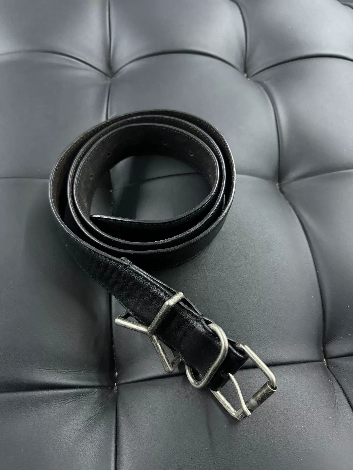 Y/Project Y/project Black Leather Belt Size ONE SIZE - 1 Thumbnail
