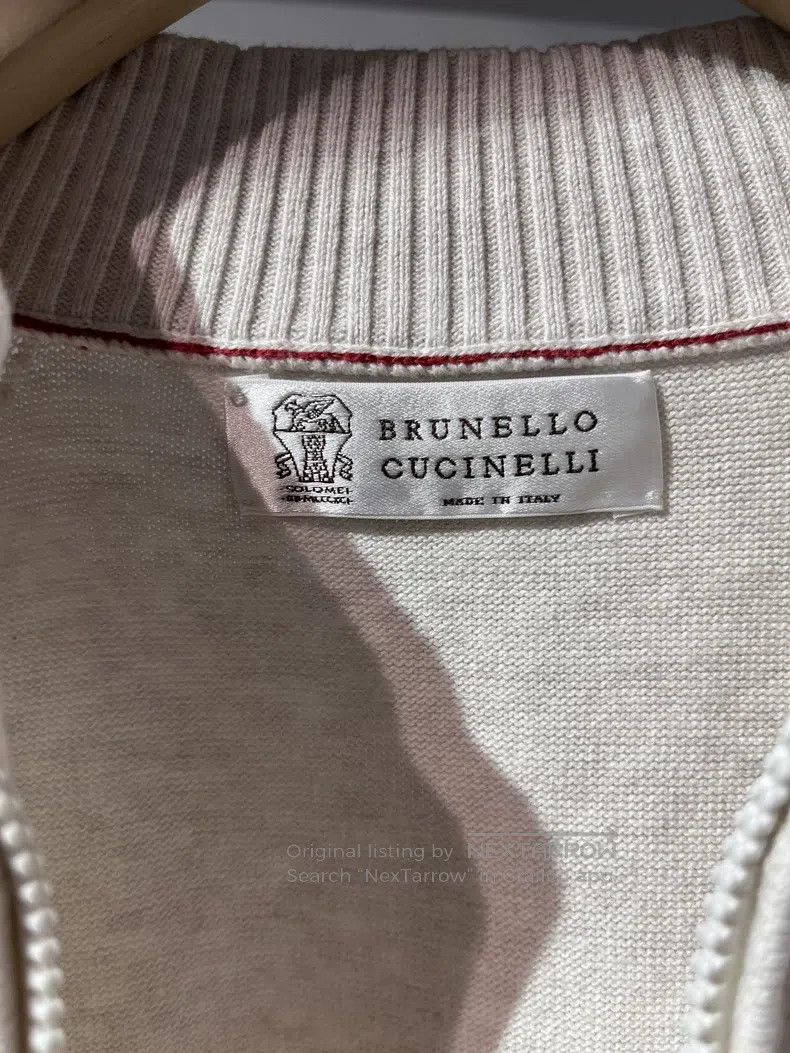 Brunello Cucinelli Brunello Cucinelli Men's Zip Up Collar Striped Knit Sweate Size US L / EU 52-54 / 3 - 5 Thumbnail