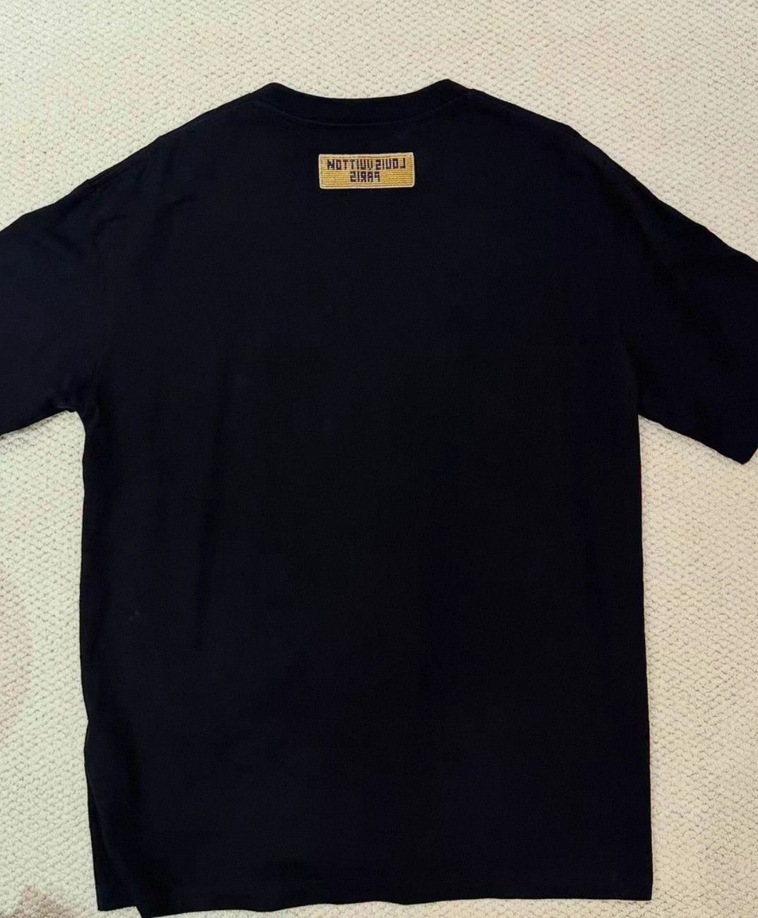 Louis Vuitton Louis Vuitton Black Chest Beaded Letter Logo Short Sleeve Size US XL / EU 56 / 4 - 4 Thumbnail