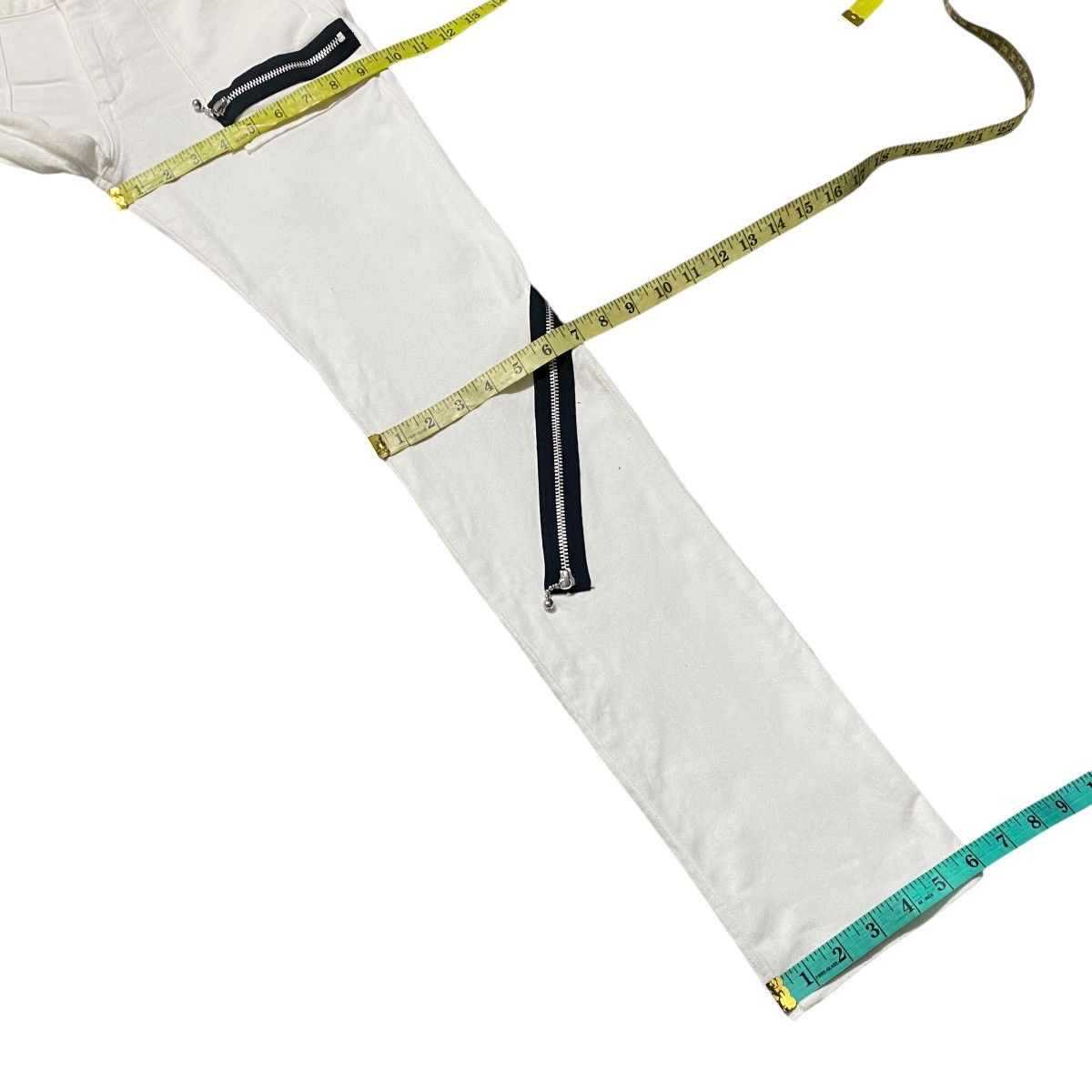 Mari's Rock Anarchy 666 White Denim Zipper Bondage Pants Undercover Size US 32 / EU 48 - 17 Thumbnail