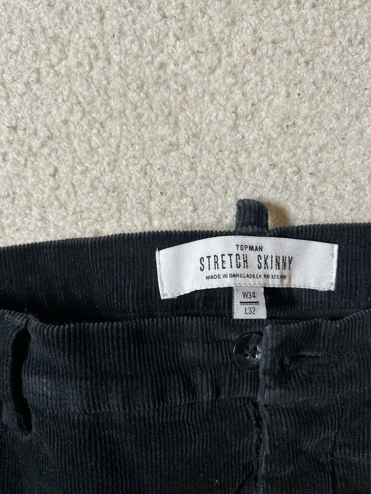 Topman Topman corduroy pants black stretch skinny Size US 34 / EU 50 - 3 Thumbnail