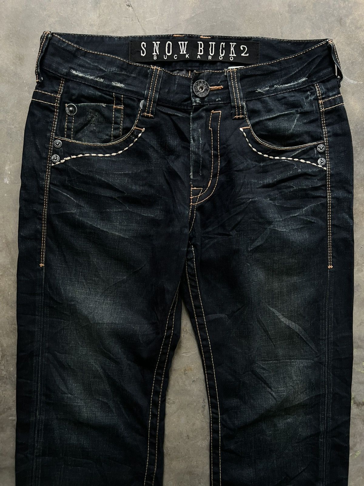 Japanese Brand Buckaroo Baggy Jeans Snow Buck Buckle Back Size US 34 / EU 50 - 5 Thumbnail