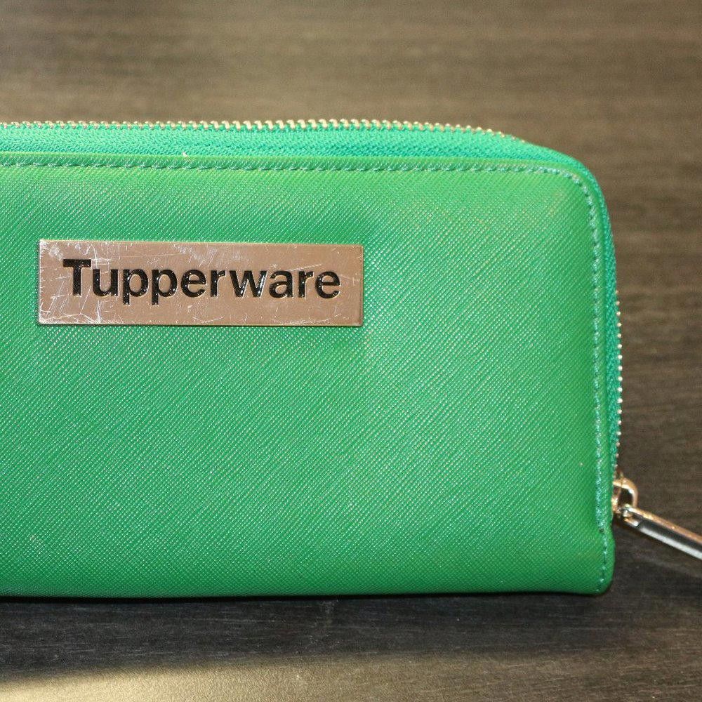 Other Tupperware Logo Consultant Award Wallet Green Zip Leather Size ONE SIZE - 2 Thumbnail