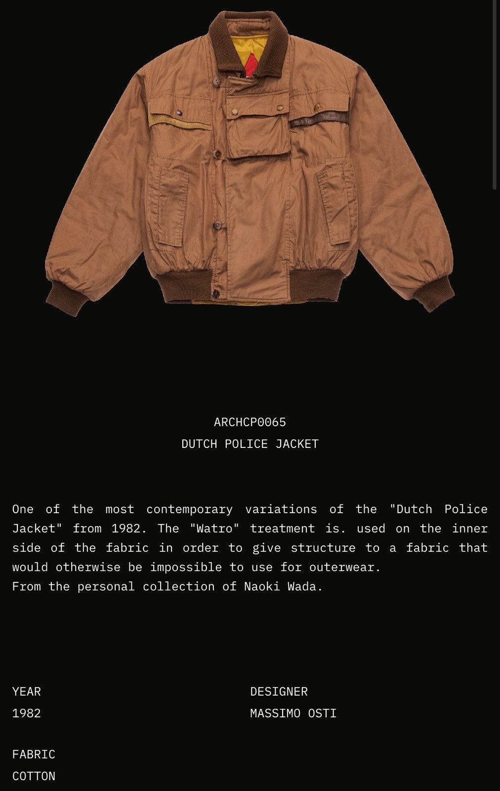 C.P. Company AW1982 Archive CP Company Dutch Police Jacket Massimo Osti Size US S / EU 44-46 / 1 - 25 Thumbnail