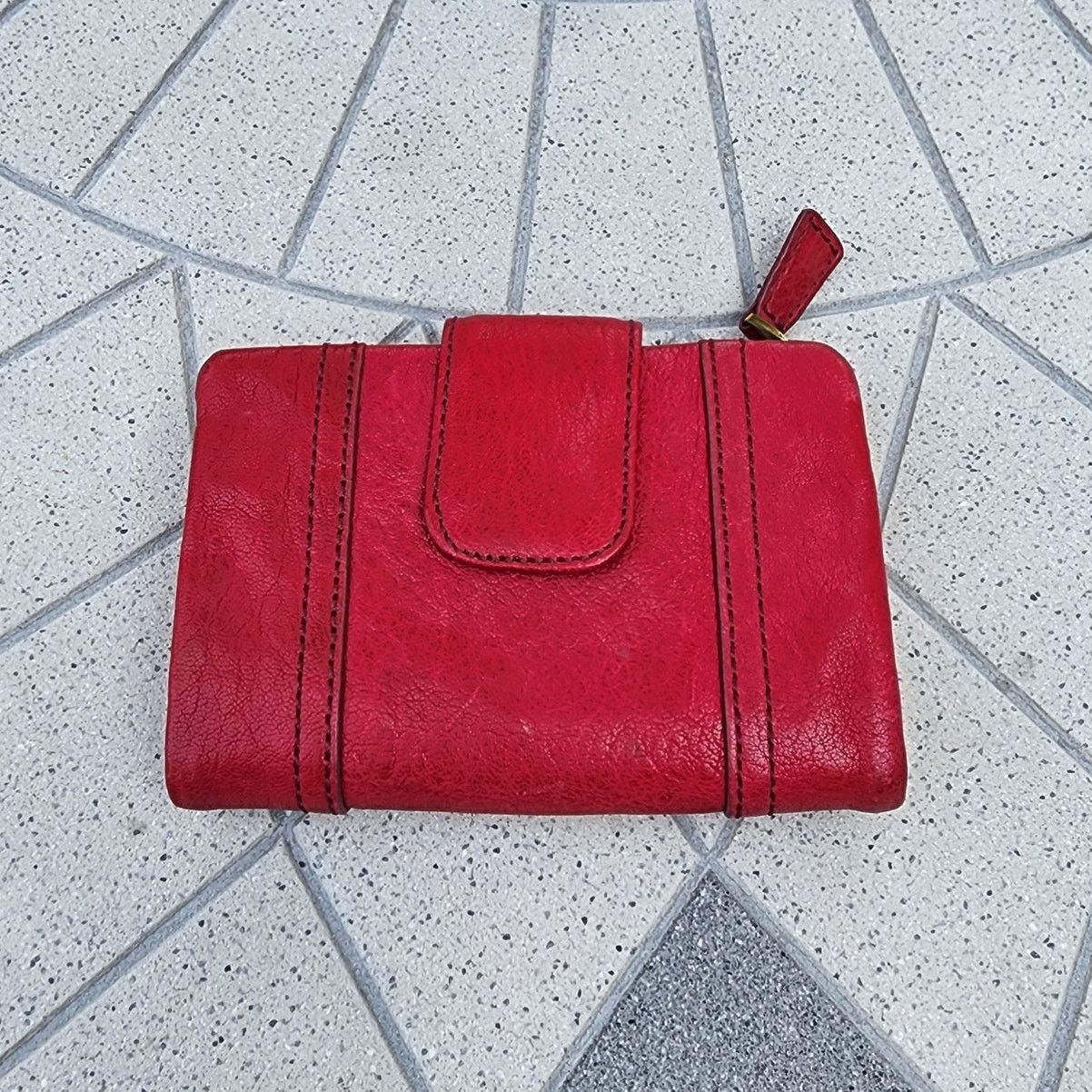 Fossil Fossil Raspberry Supple Distressed Leather Trifold Wallet Size ONE SIZE - 4 Thumbnail