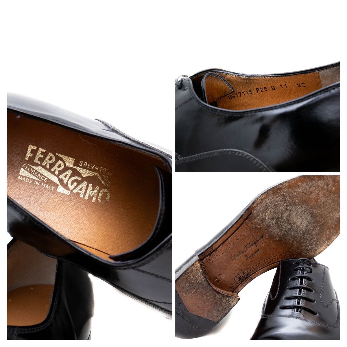 Salvatore Ferragamo Salvatore Ferragamo Padova Black Calf Leather Cap Toe Shoes Size US 11 / EU 44 - 9 Thumbnail
