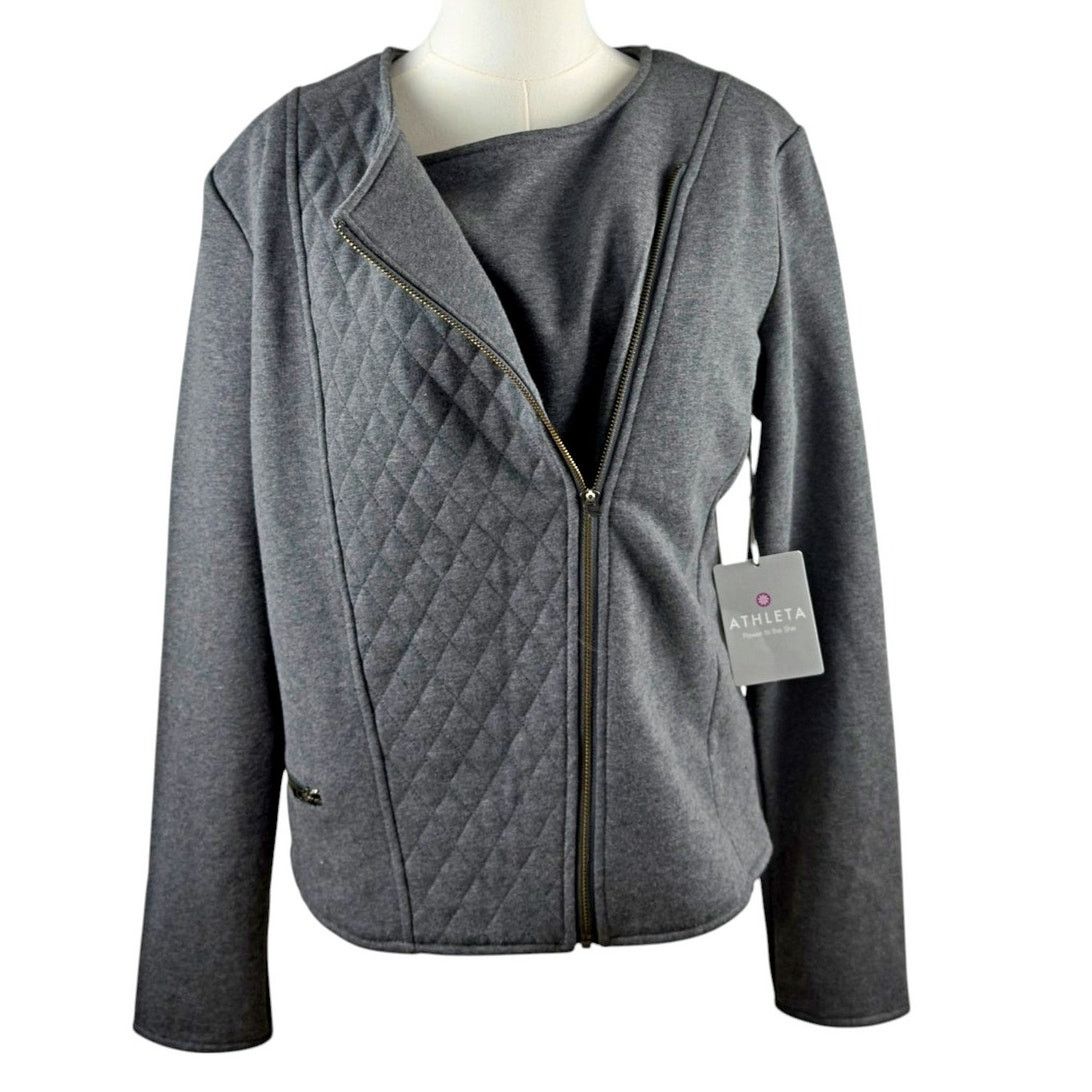 Athleta Athleta Belvedere Asymmetrical Moto Quilted Knit Jacket NWT Size XL / US 12-14 / IT 48-50 - 5 Thumbnail