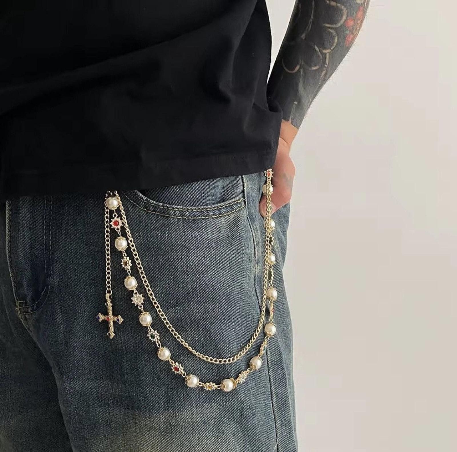 Other Cross & Gemstone Belt Chain - Gold/Rhinestone Size ONE SIZE - 1 Thumbnail