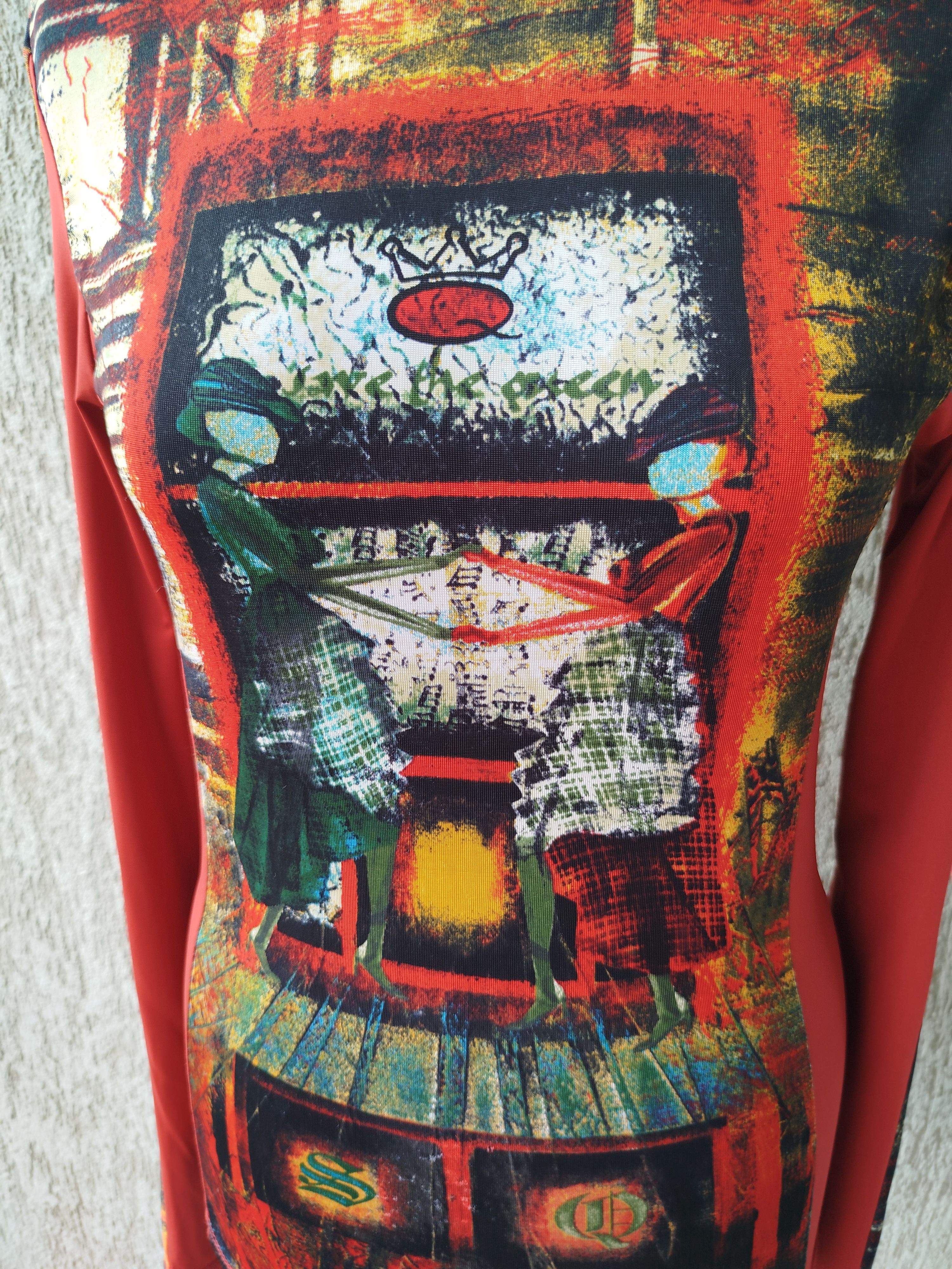 Jean Paul Gaultier Save The Queen Top Graphic Print Abstract Vintage Y2K Size M / US 6-8 / IT 42-44 - 3 Thumbnail