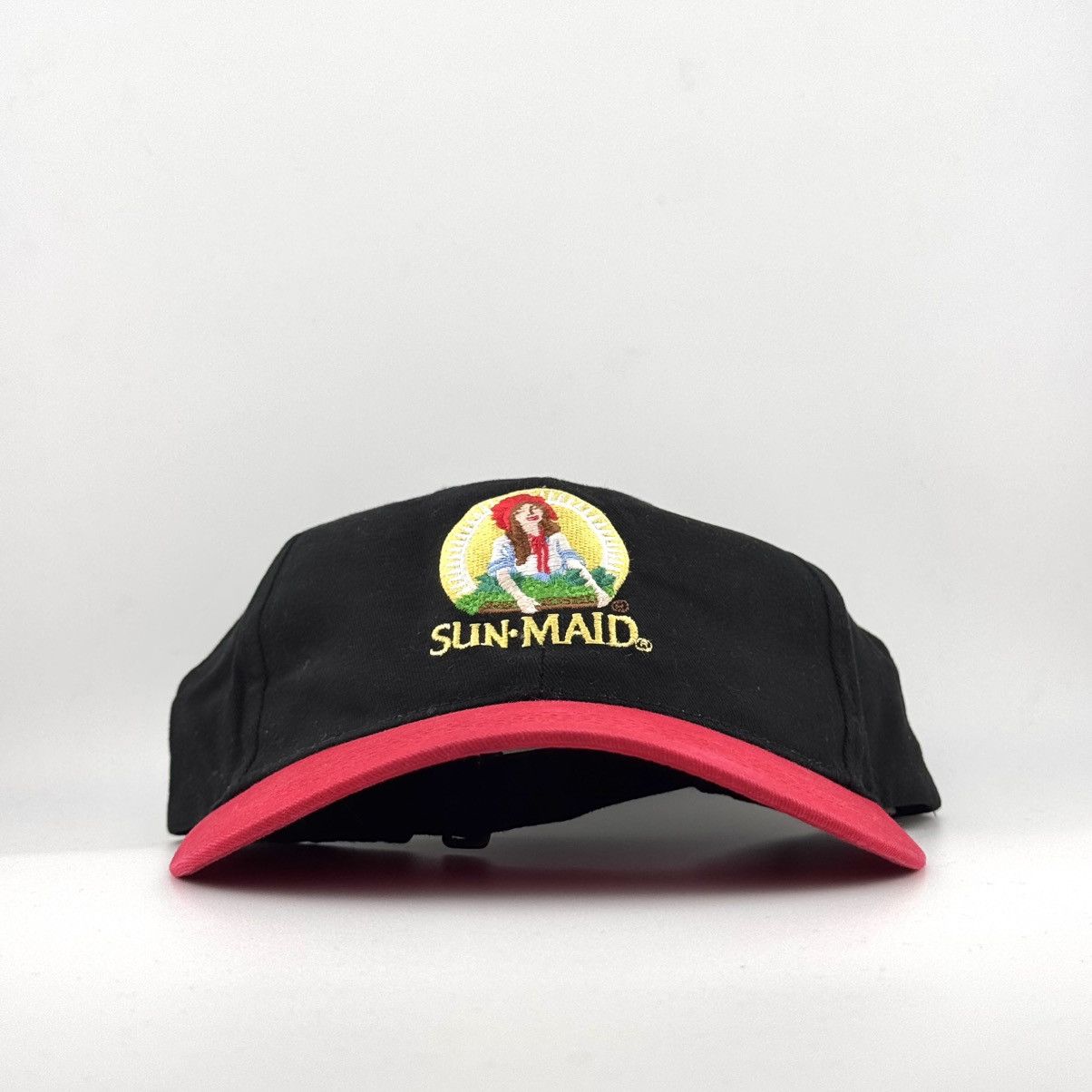 Vintage Vintage Sun Maid Raisins Cap Black & Red Embroidered Logo Size ONE SIZE - 1 Thumbnail