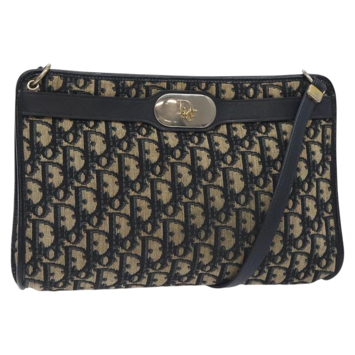Dior DIOR Trotter Canvas Shoulder Bag Navy Gold Size ONE SIZE - 1 Thumbnail