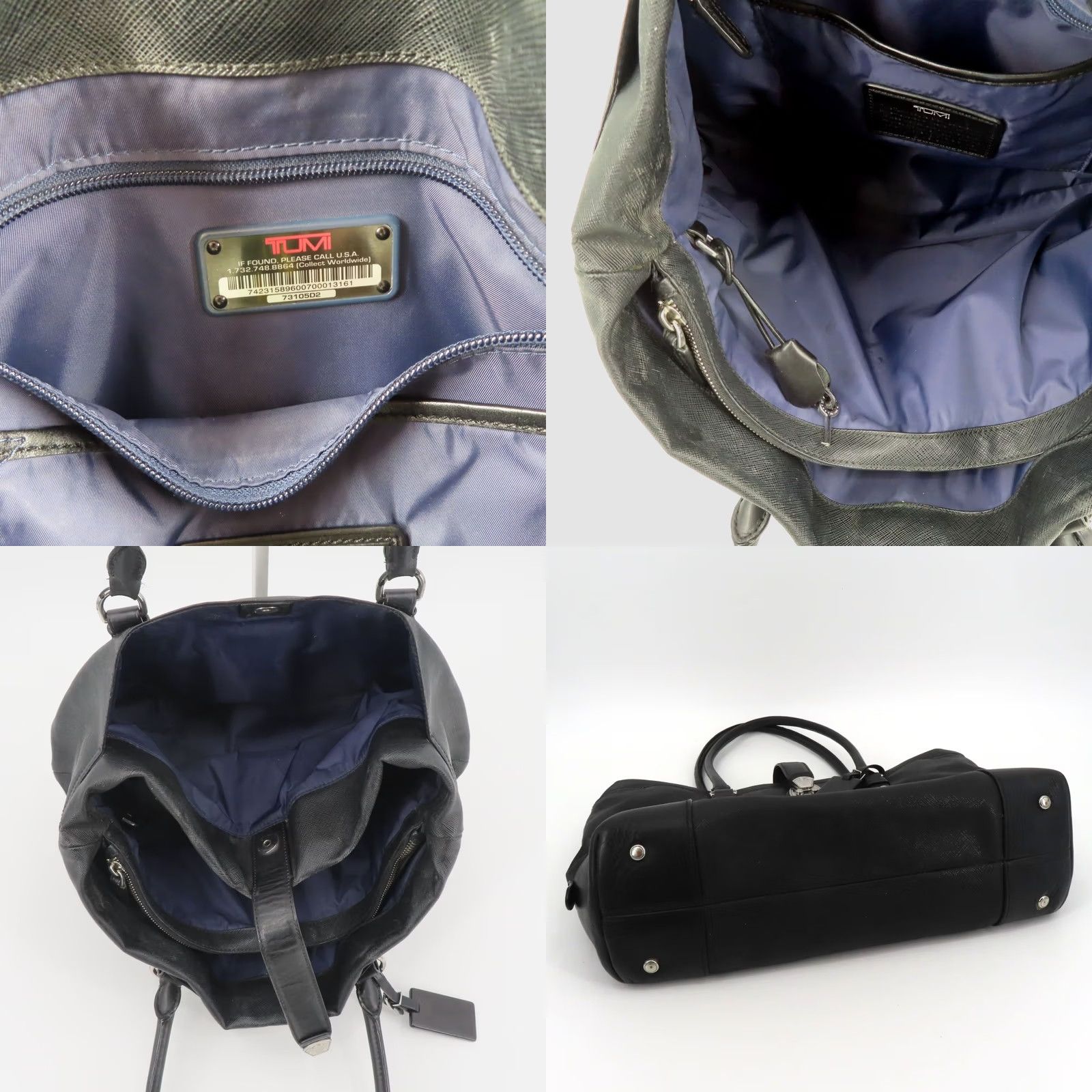 Tumi Tumi Villa Turin Tote Handbag Purse Bag Black Canvas Work Travel Commute Laptop Bag 73105D2 Size ONE SIZE - 10 Thumbnail