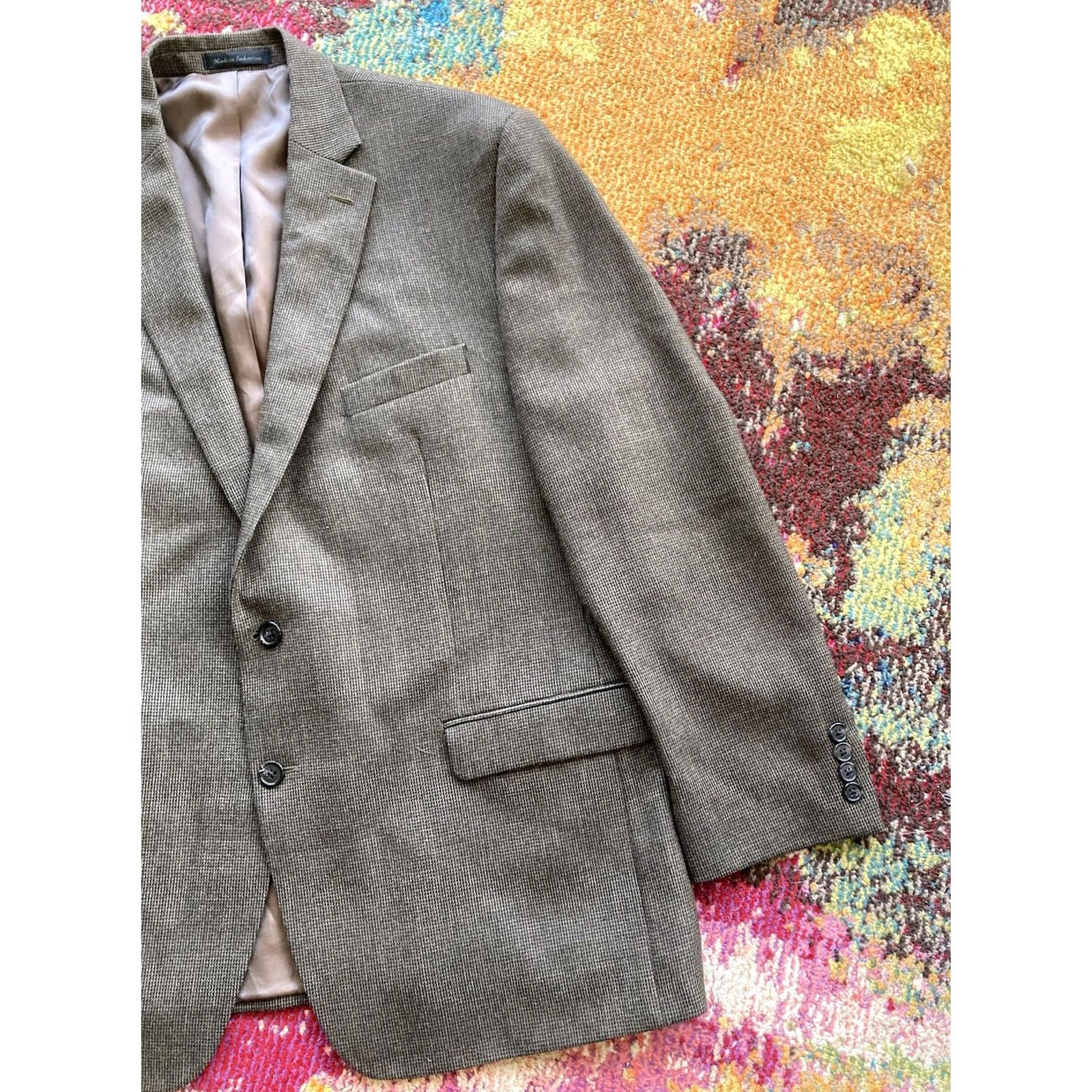 Ralph Lauren Lauren Ralph Lauren Blazer Mens 46R Brown 100% Wool Sport Coat 2 Button Size 46R - 3 Thumbnail
