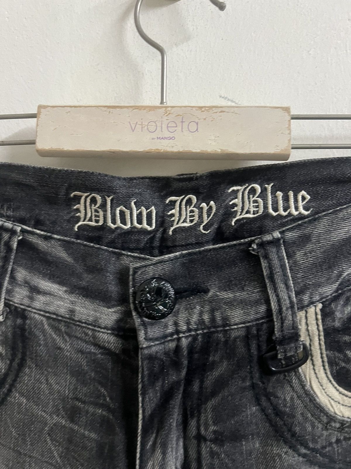 Designer × Hysteric Glamour × Japanese Brand FLARED🔥BLOW BY BLUE DISTRESSED DENIM PANT Size US 36 / EU 52 - 10 Thumbnail