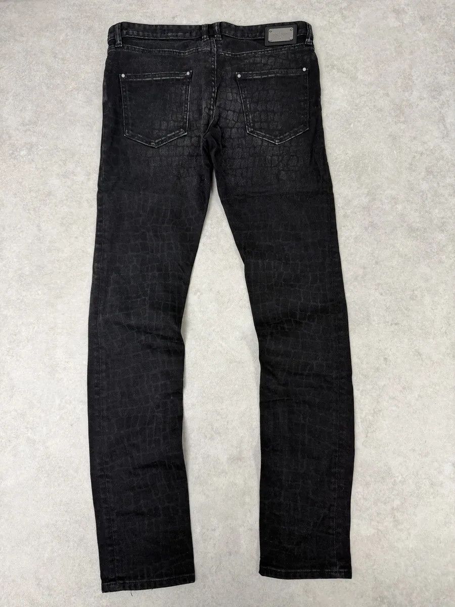 Just Cavalli AW2014 Cavalli Black Crocodile Print Slim Pants Size US 30 / EU 46 - 2 Thumbnail