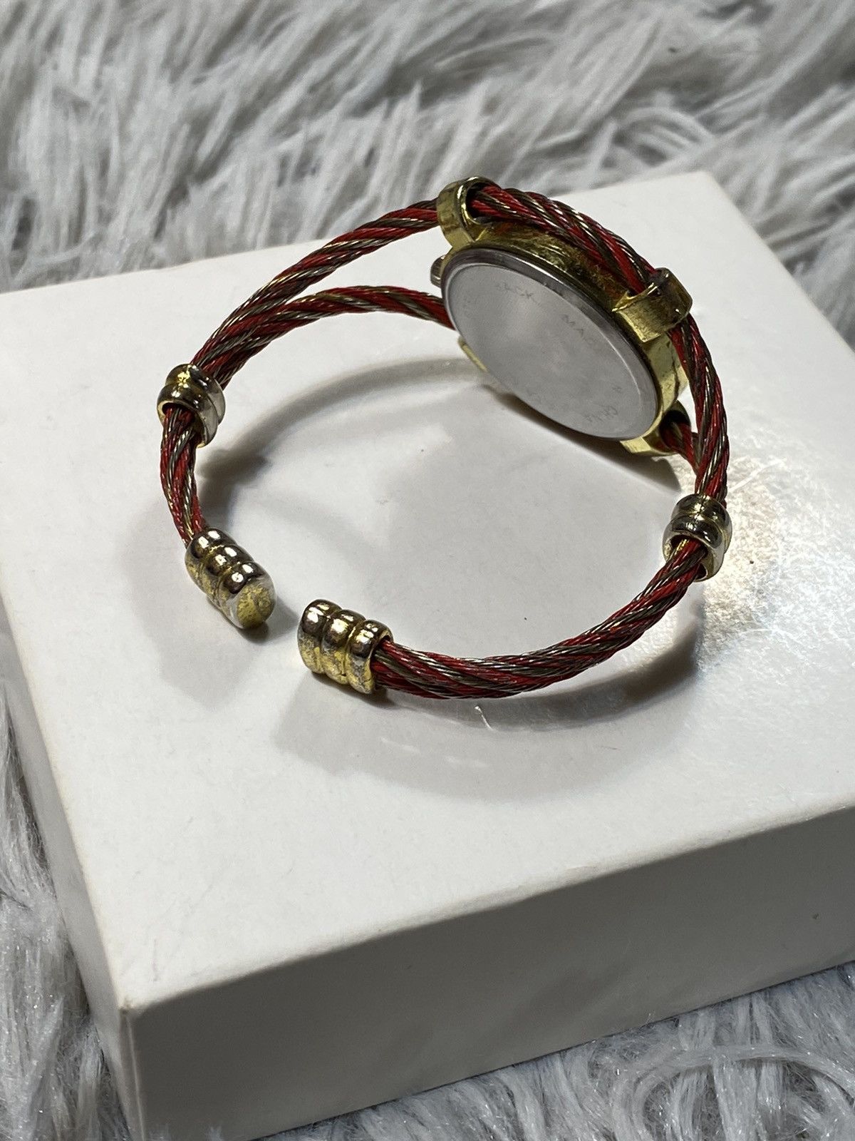 Jewelry Red & Gold Cable Bracelet Watch - Japanese Brand Size ONE SIZE - 7 Thumbnail
