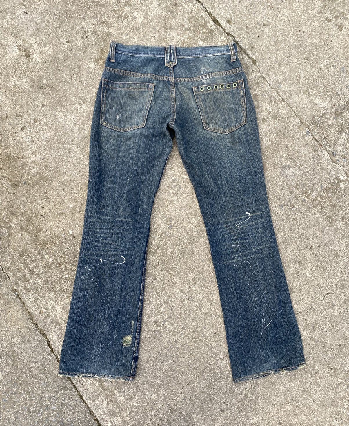 Japanese Brand × KMRii ROOTTHREE Painter Studded Flare Jeans Size US 32 / EU 48 - 2 Thumbnail