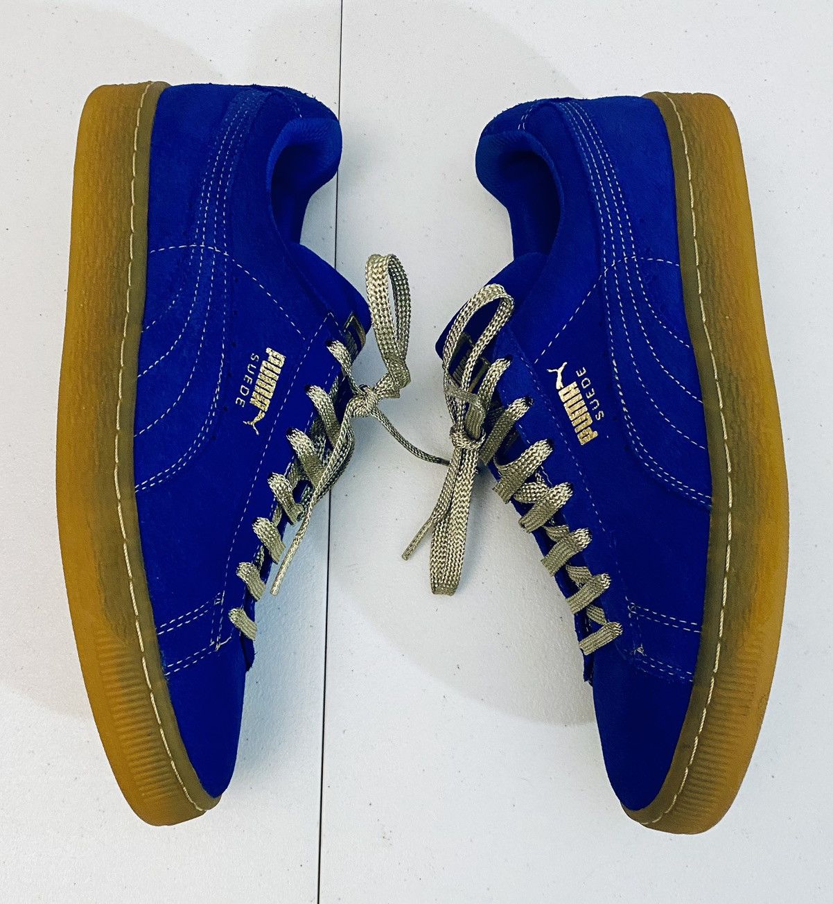 Puma Puma Suede Classic XXI Royal Blue Gum Sole Electric Gold New Size US 7.5 / EU 40-41 - 5 Thumbnail